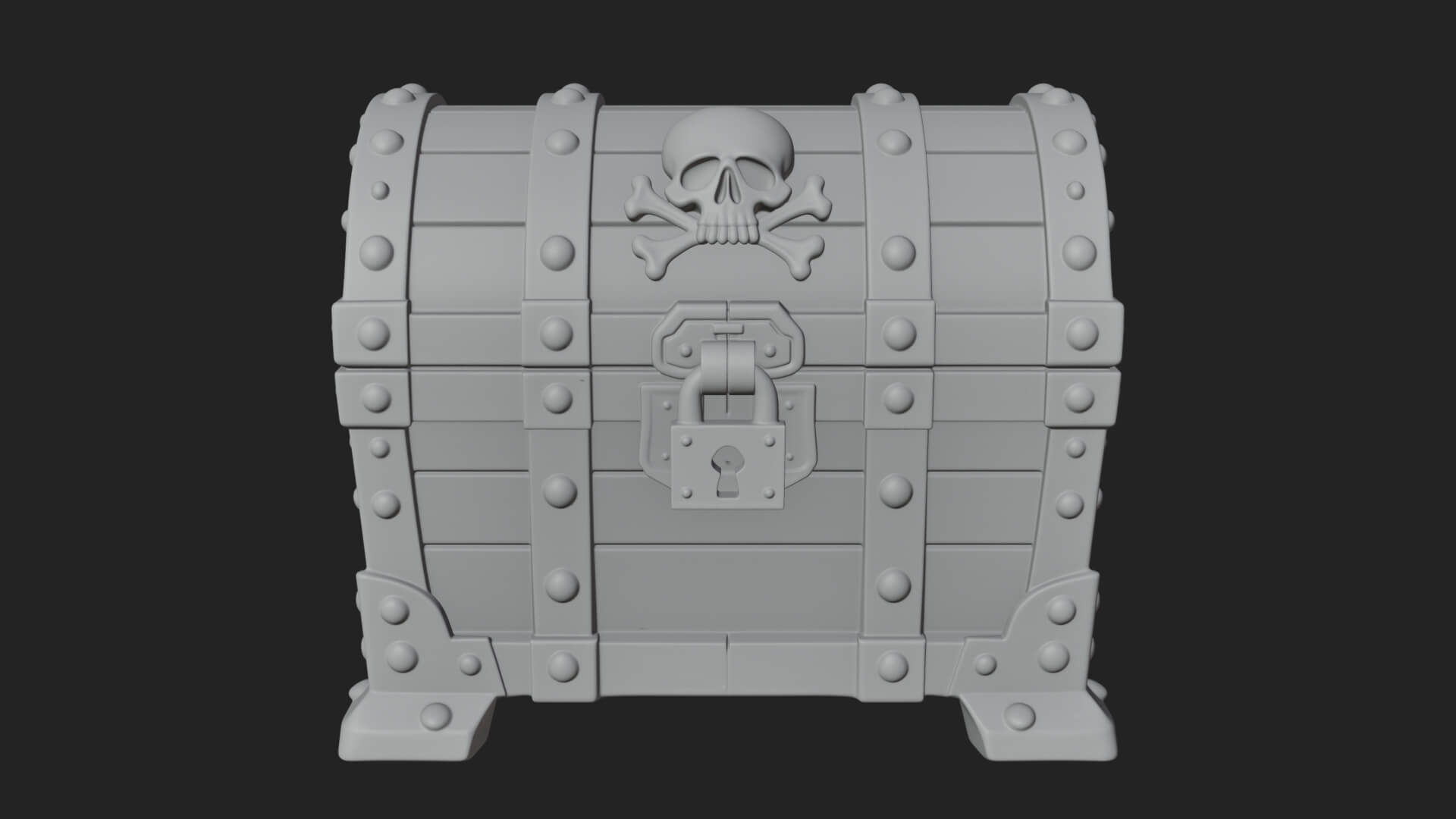 Skull Bone Treasure Chest Model Design 6 3D Print Model 3D Model