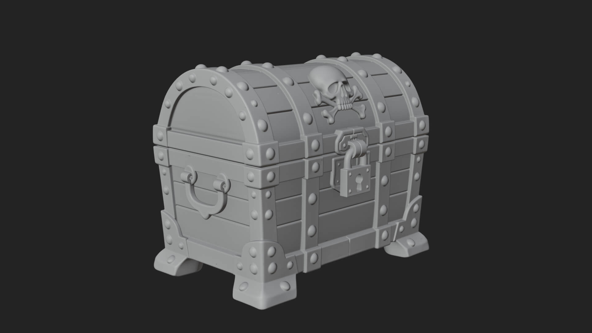 Skull Bone Treasure Chest Model Design 6 3D Print Model 3D Model