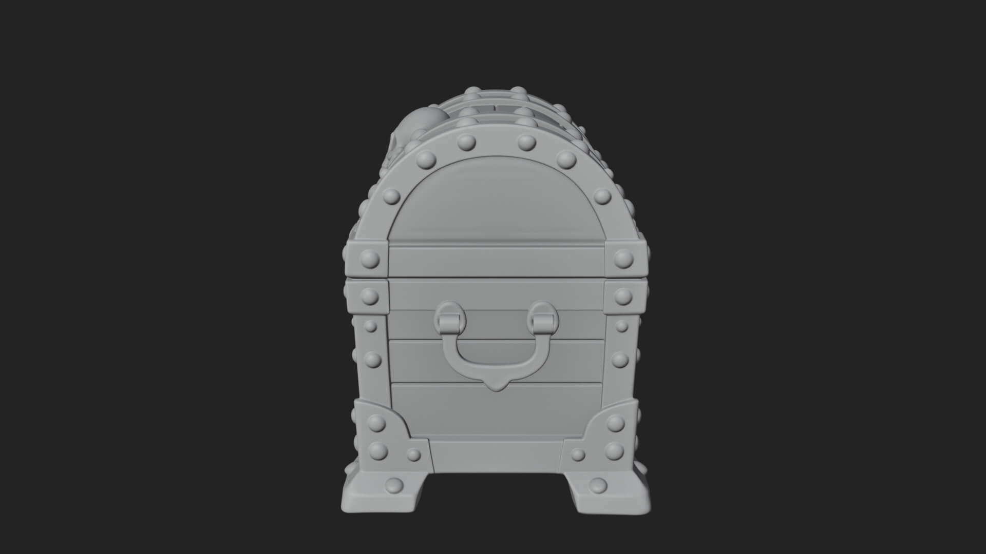 Skull Bone Treasure Chest Model Design 6 3D Print Model 3D Model