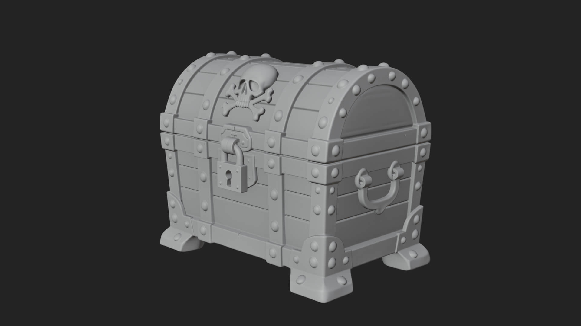 Skull Bone Treasure Chest Model Design 6 3D Print Model 3D Model