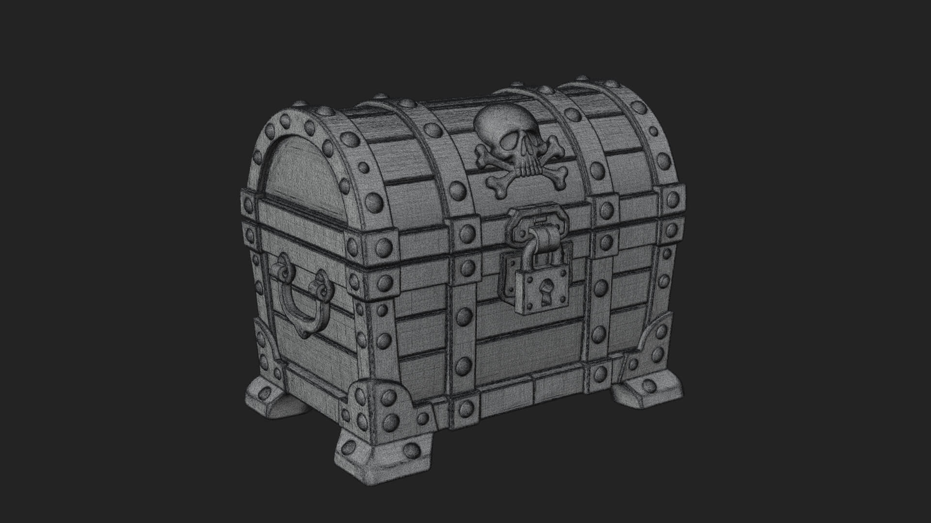 Skull Bone Treasure Chest Model Design 6 3D Print Model 3D Model