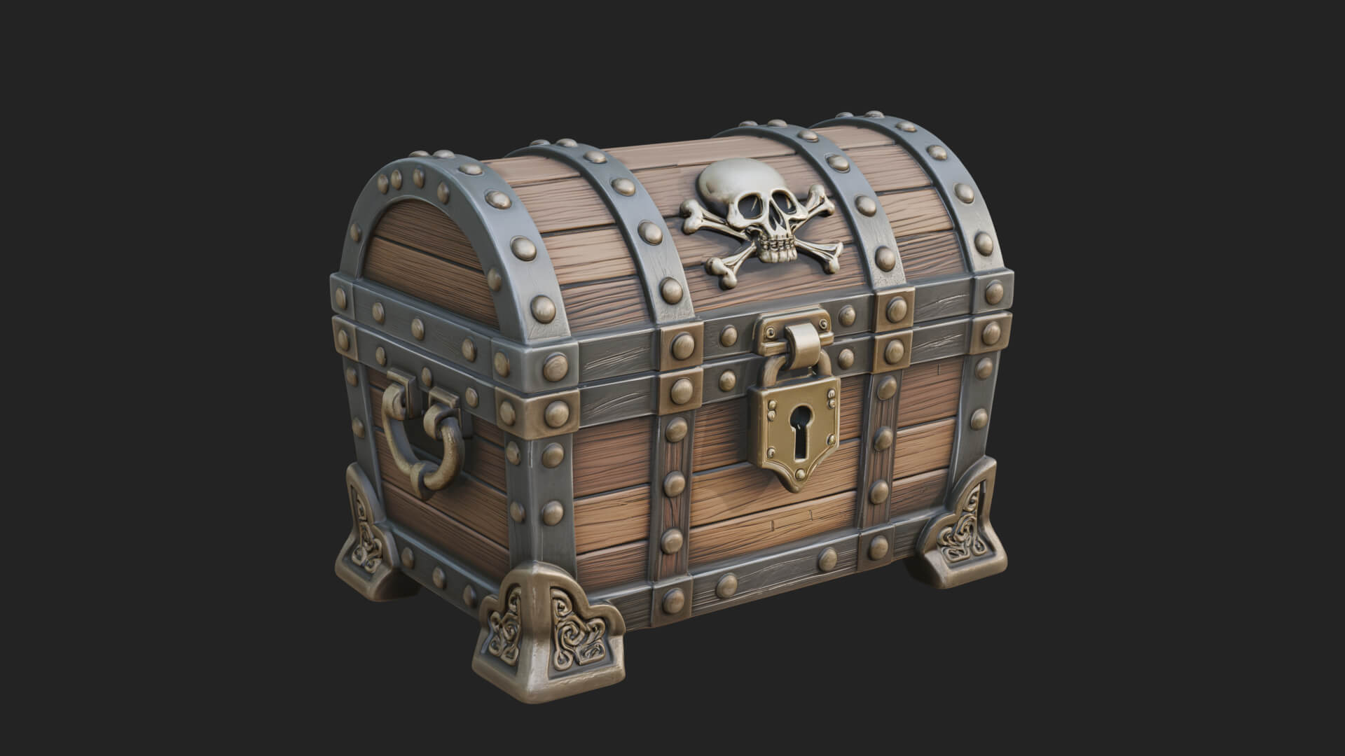 Skull Bone Treasure Chest Model Design 7 3D Print Model 3D Model