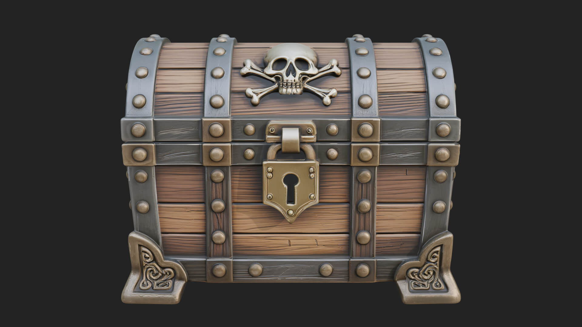 Skull Bone Treasure Chest Model Design 7 3D Print Model 3D Model