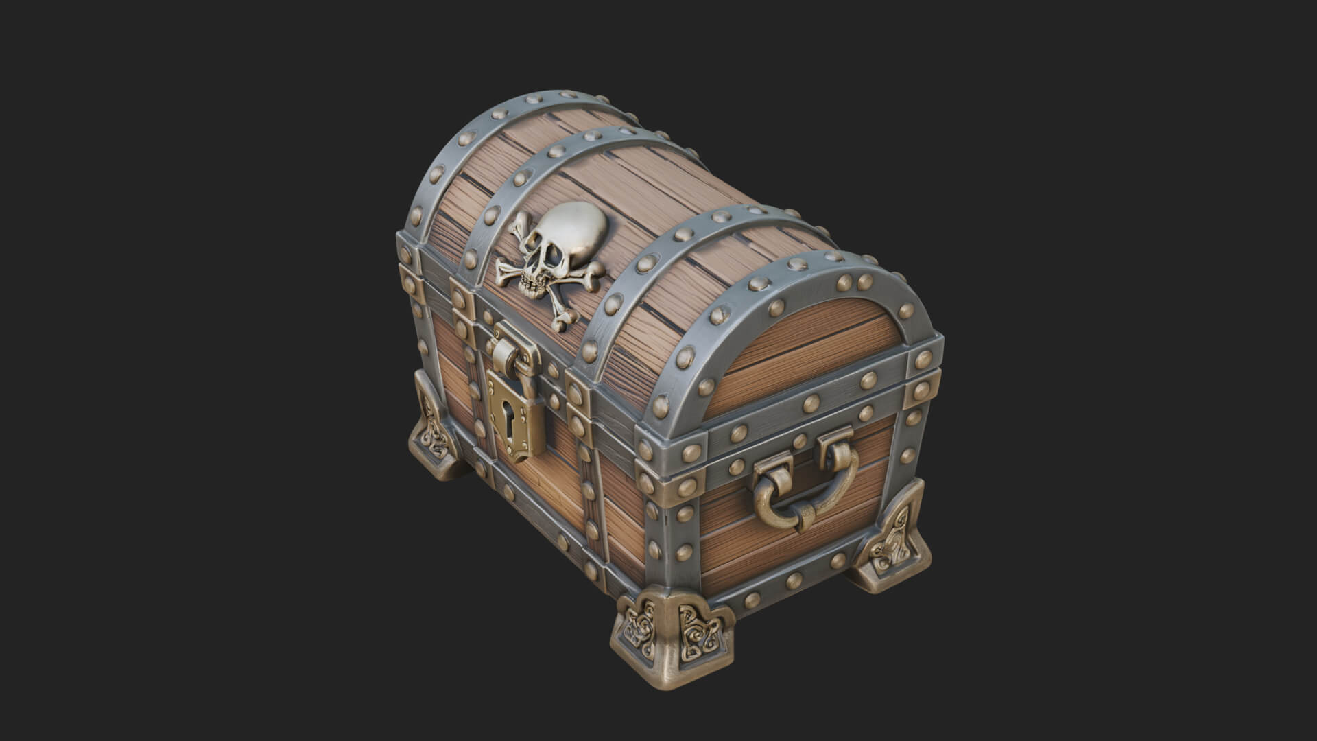 Skull Bone Treasure Chest Model Design 7 3D Print Model 3D Model