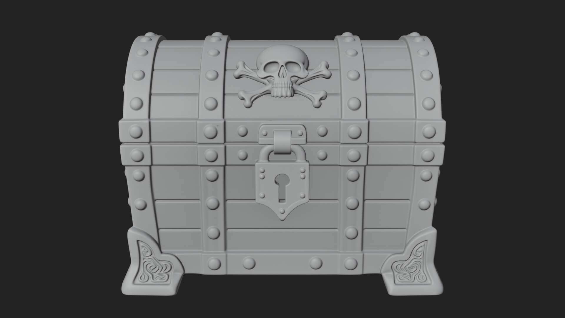 Skull Bone Treasure Chest Model Design 7 3D Print Model 3D Model