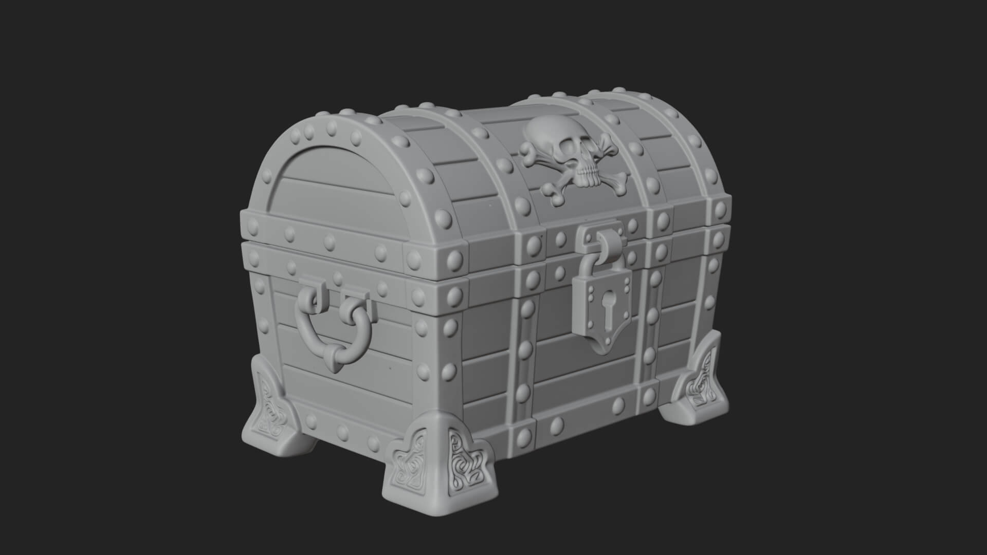 Skull Bone Treasure Chest Model Design 7 3D Print Model 3D Model