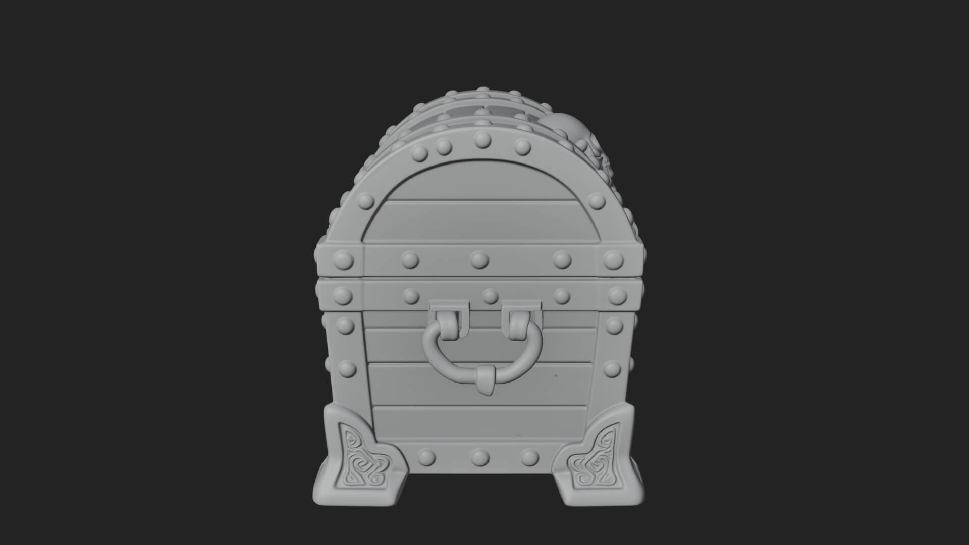 Skull Bone Treasure Chest Model Design 7 3D Print Model 3D Model
