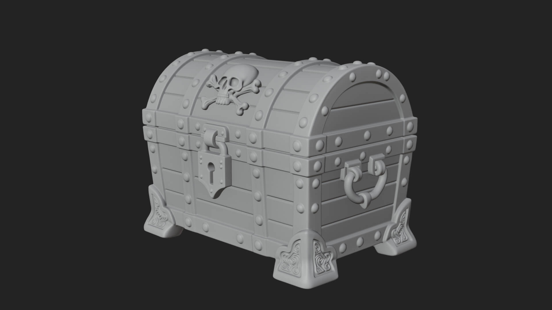 Skull Bone Treasure Chest Model Design 7 3D Print Model 3D Model