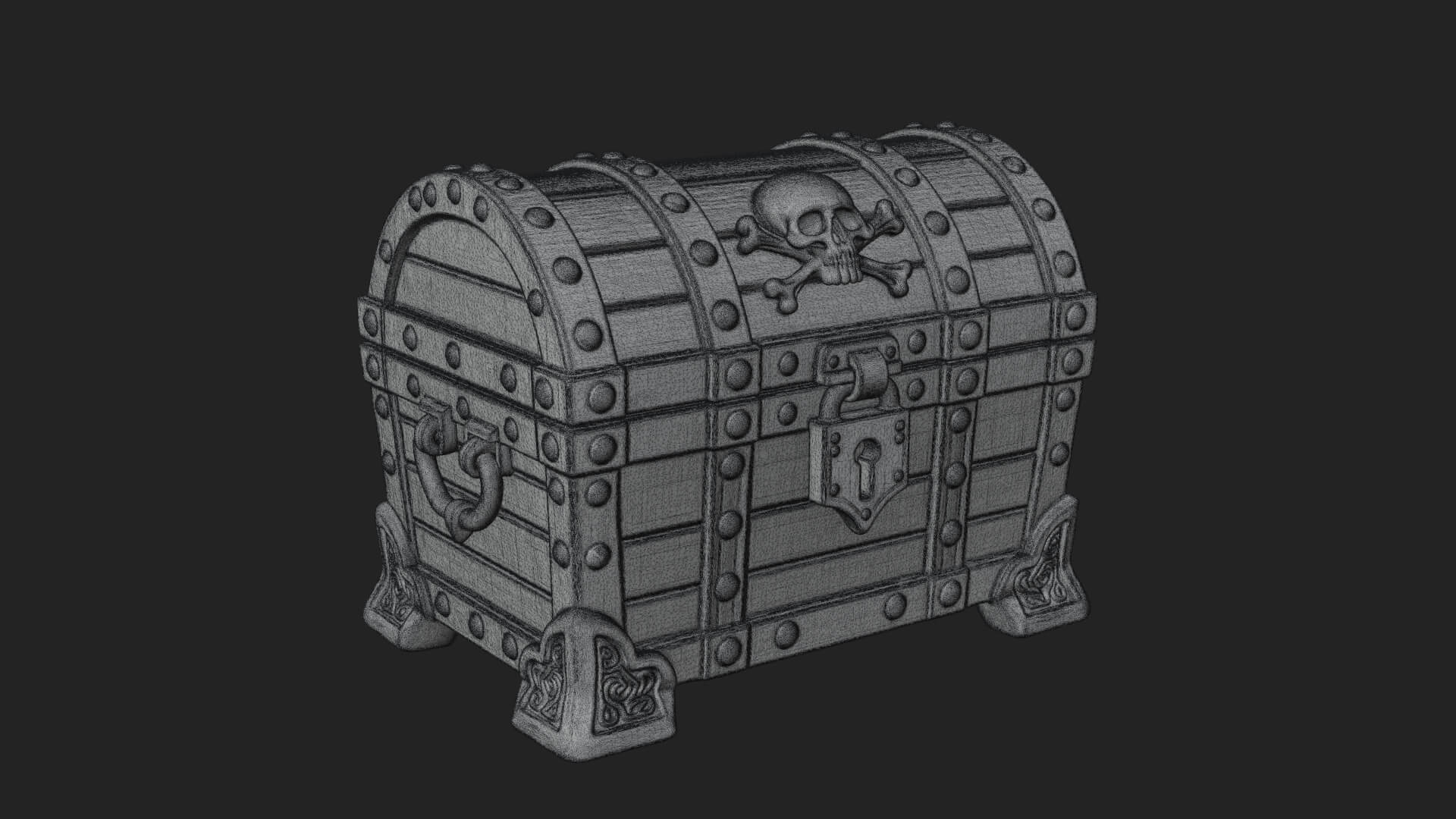 Skull Bone Treasure Chest Model Design 7 3D Print Model 3D Model