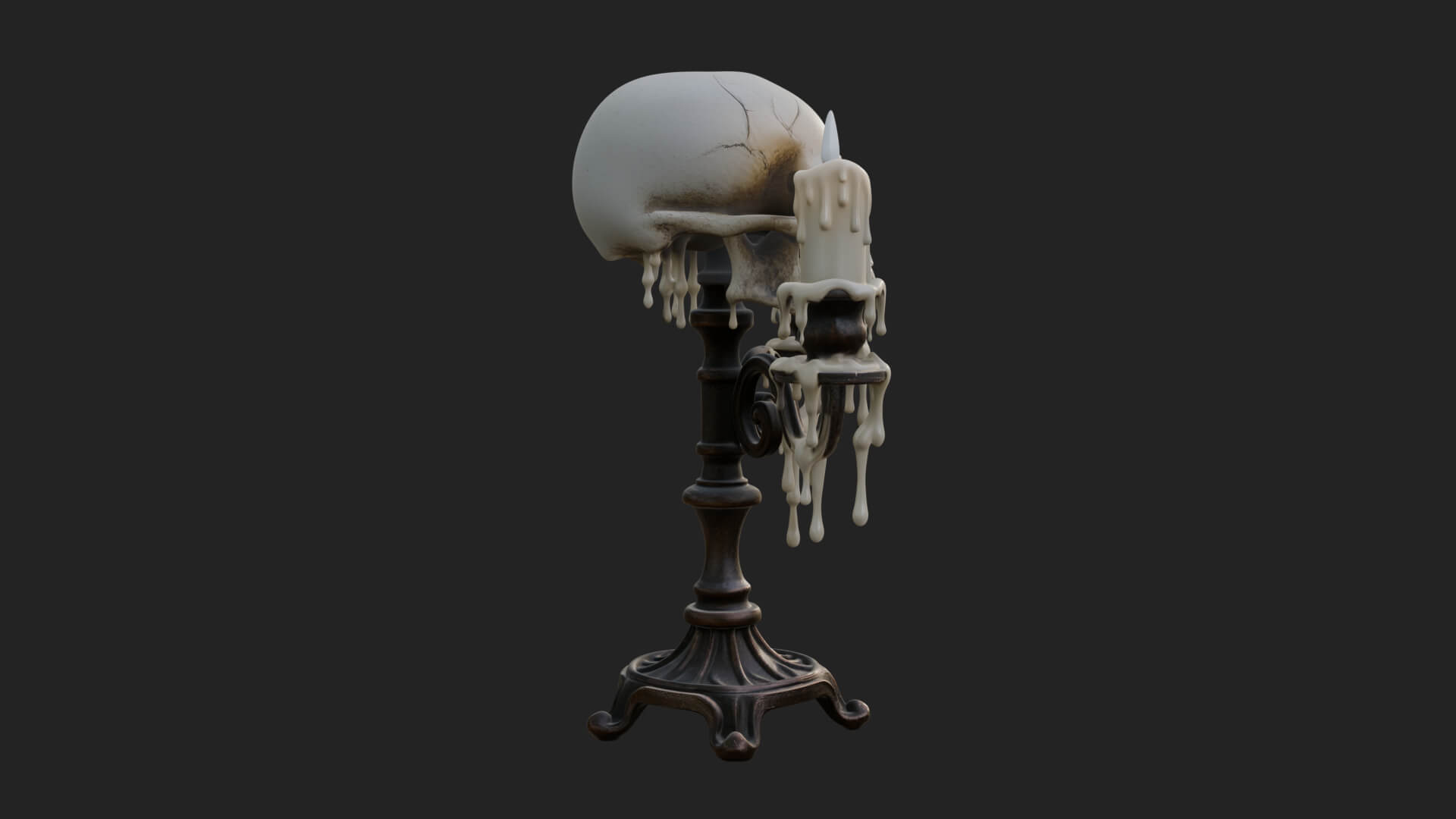 Skull Candle Holder Ornament Design 1 3D Print Model 3D Model