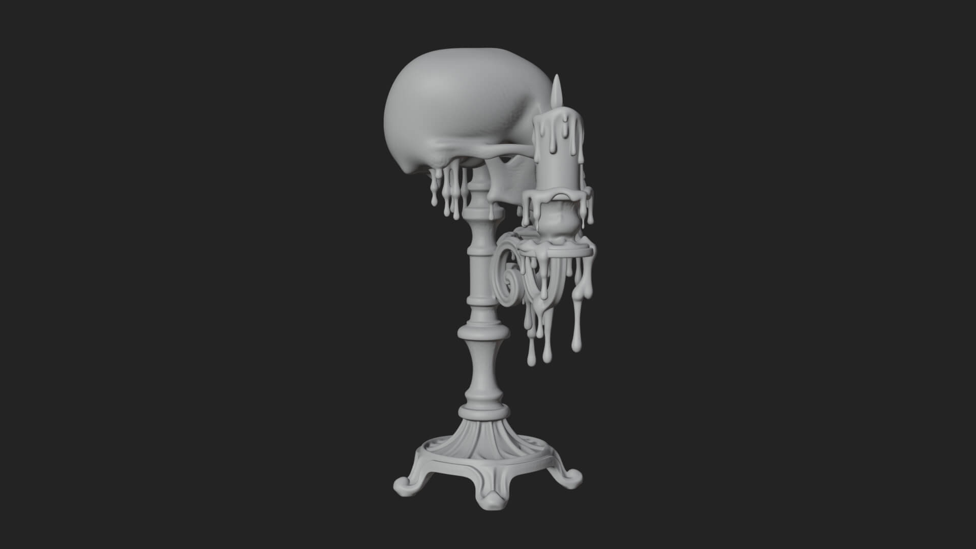 Skull Candle Holder Ornament Design 1 3D Print Model 3D Model