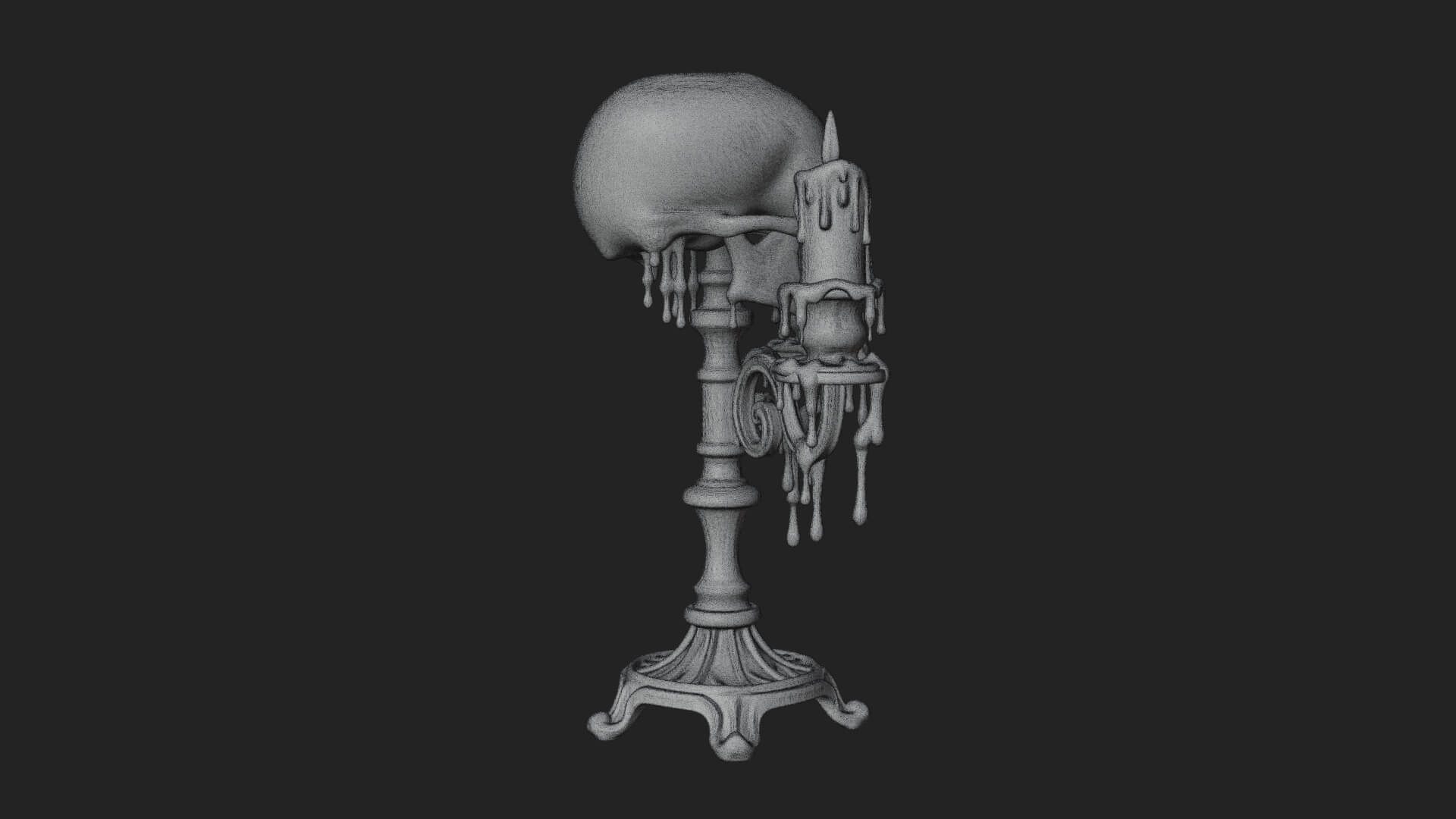 Skull Candle Holder Ornament Design 1 3D Print Model 3D Model