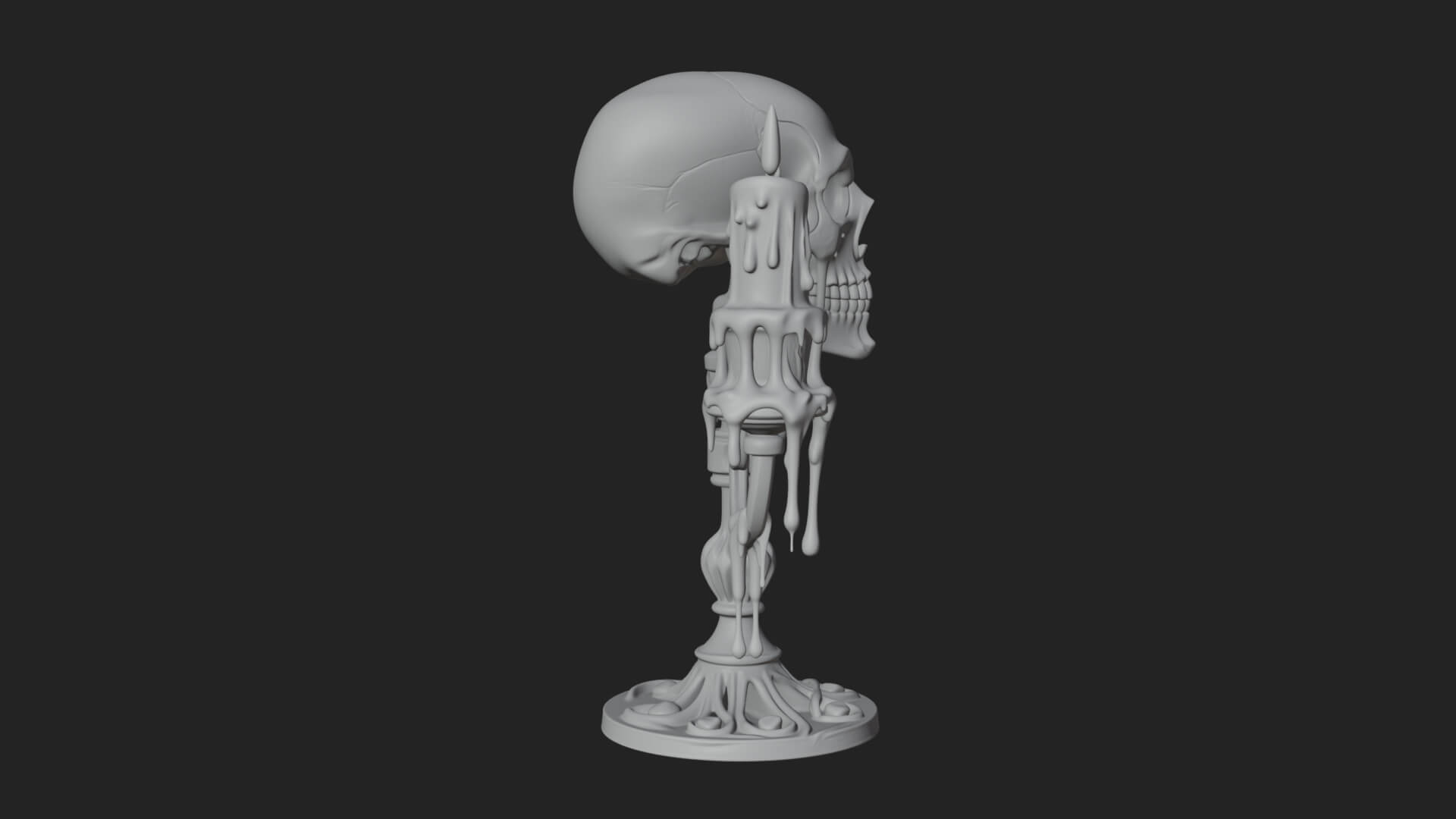 Skull Candle Holder Ornament Design 2 3D Print Model 3D Model