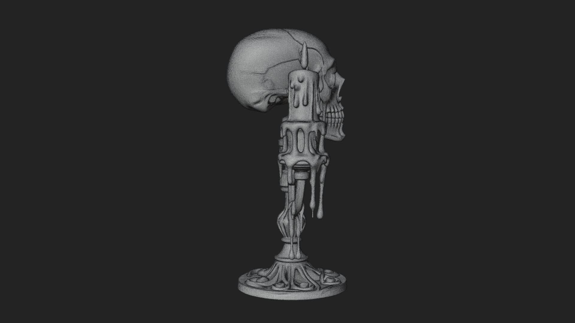 Skull Candle Holder Ornament Design 2 3D Print Model 3D Model