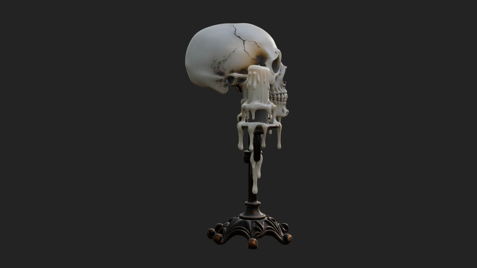 Skull Candle Holder Ornament Design 3 3D Print Model 3D Model
