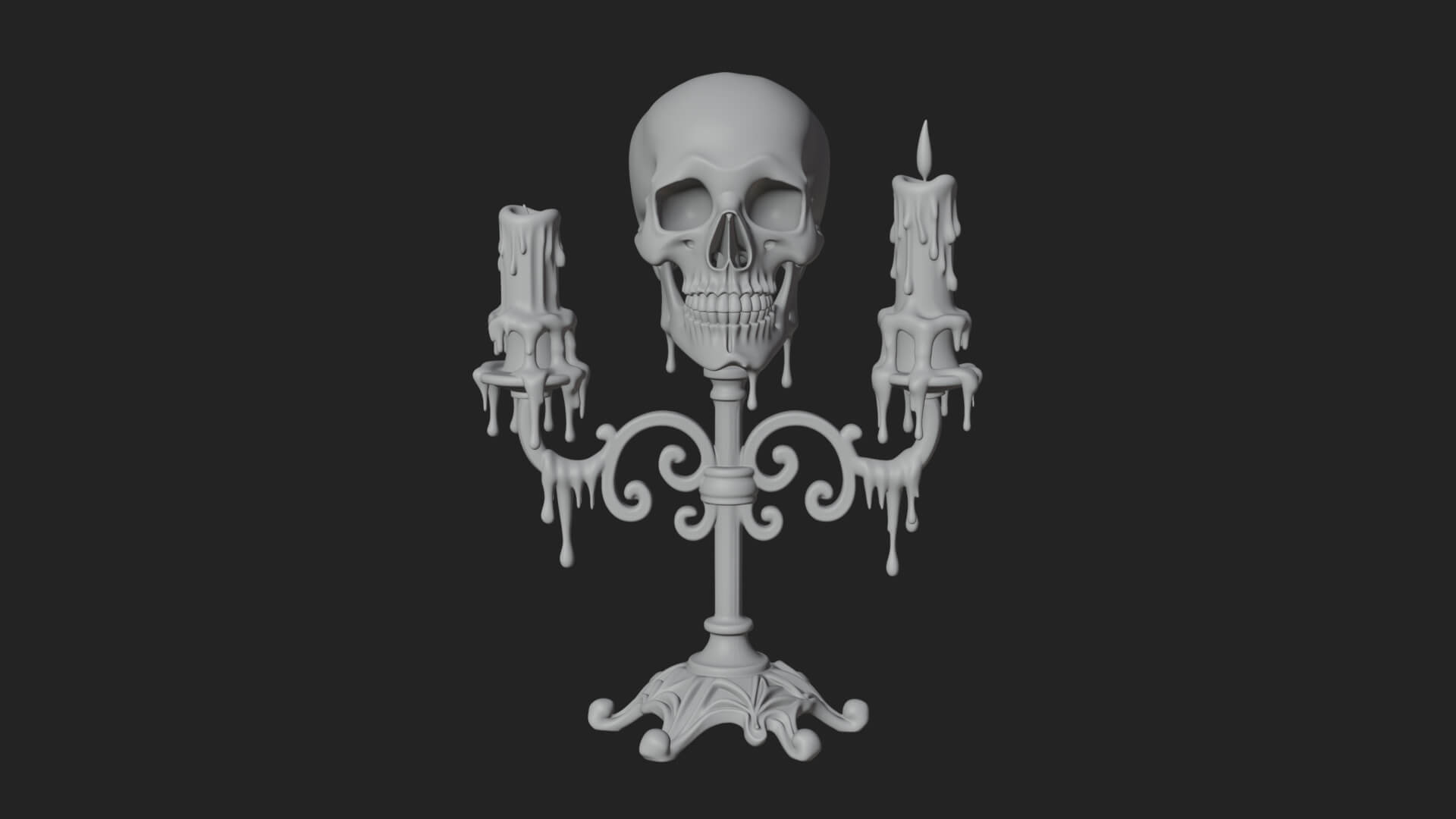Skull Candle Holder Ornament Design 3 3D Print Model 3D Model
