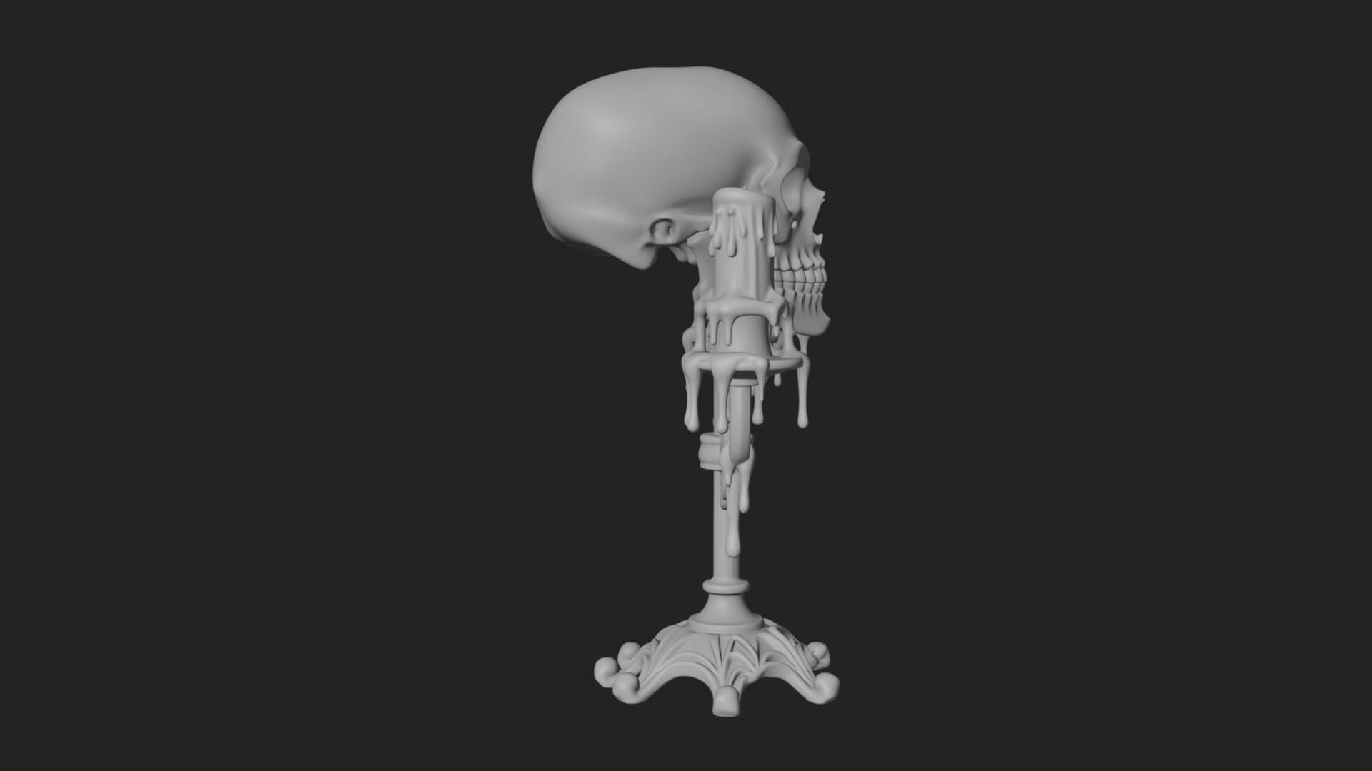 Skull Candle Holder Ornament Design 3 3D Print Model 3D Model