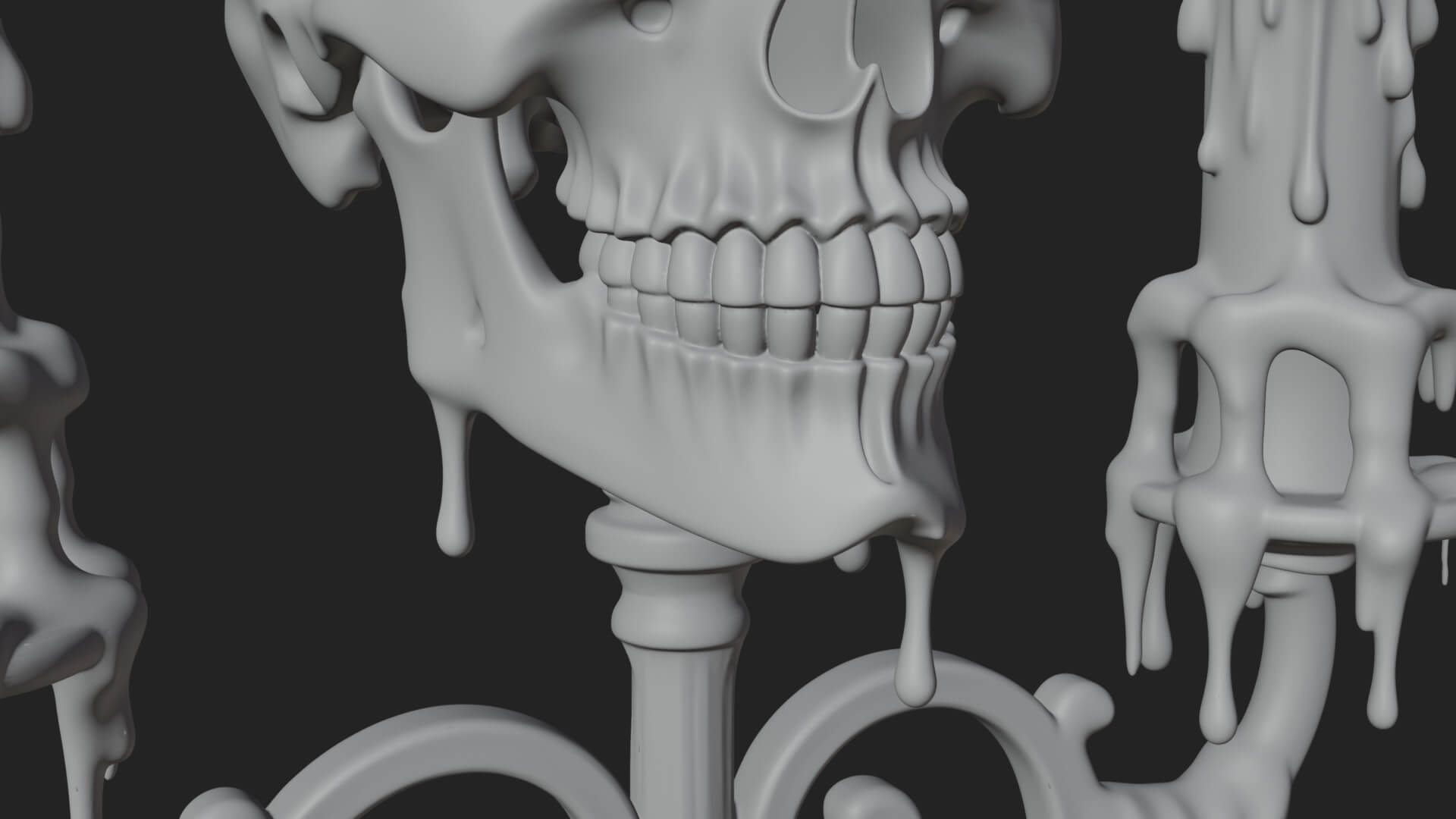 Skull Candle Holder Ornament Design 3 3D Print Model 3D Model
