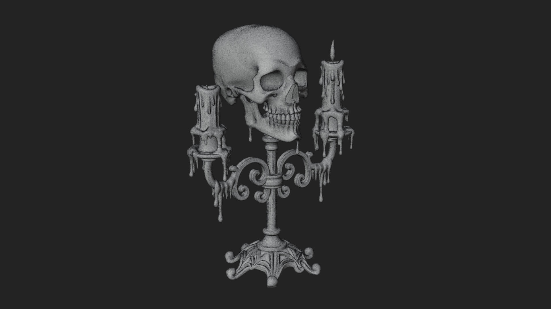 Skull Candle Holder Ornament Design 3 3D Print Model 3D Model