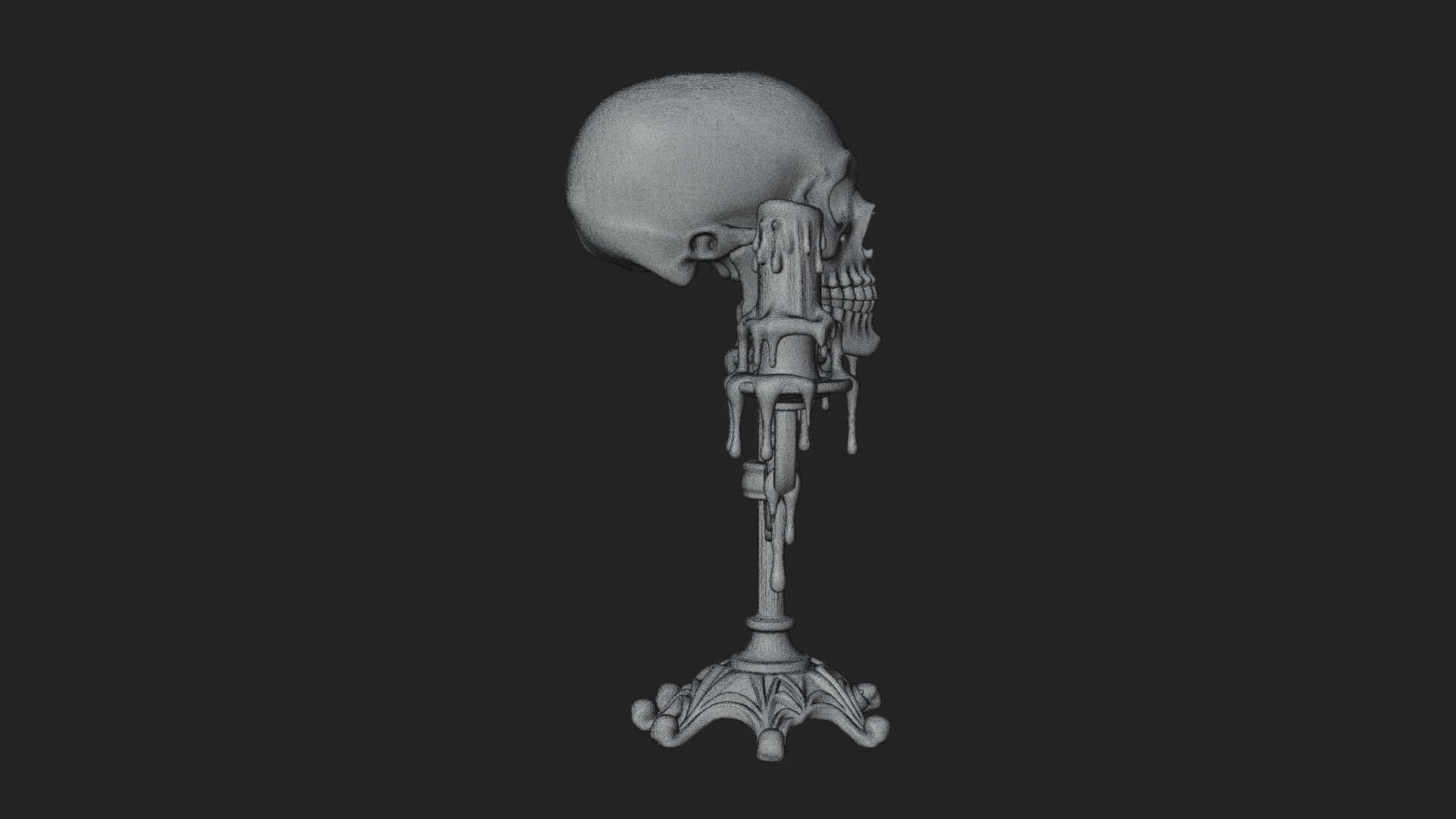 Skull Candle Holder Ornament Design 3 3D Print Model 3D Model