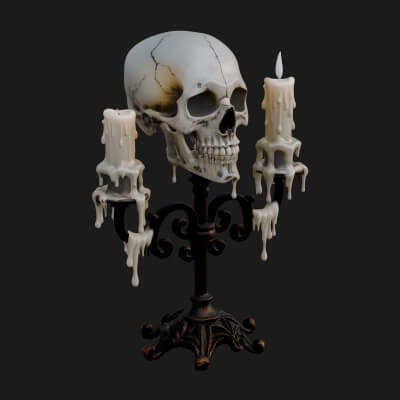 Skull Candle Holder Ornament Design 3 3D Print Model