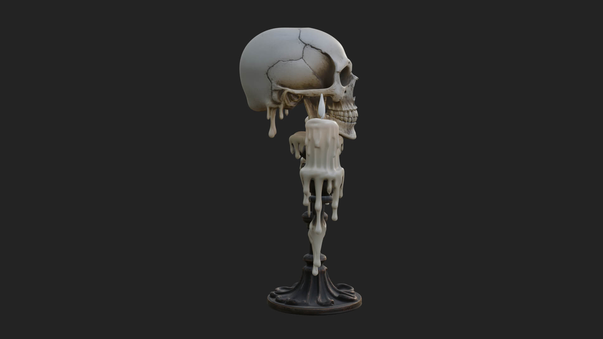 Skull Candle Holder Ornament Design 4 3D Print Model 3D Model