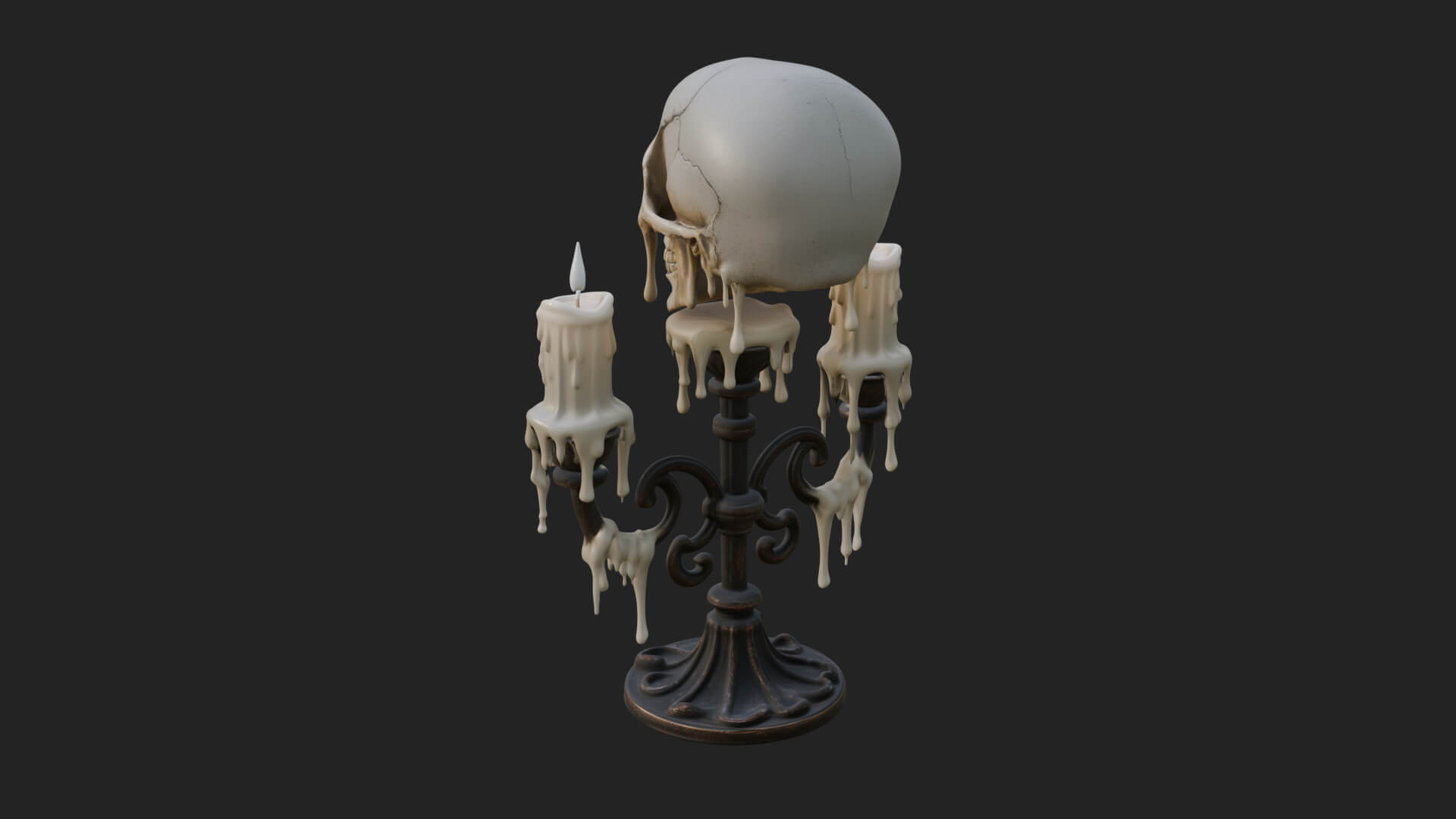 Skull Candle Holder Ornament Design 4 3D Print Model 3D Model