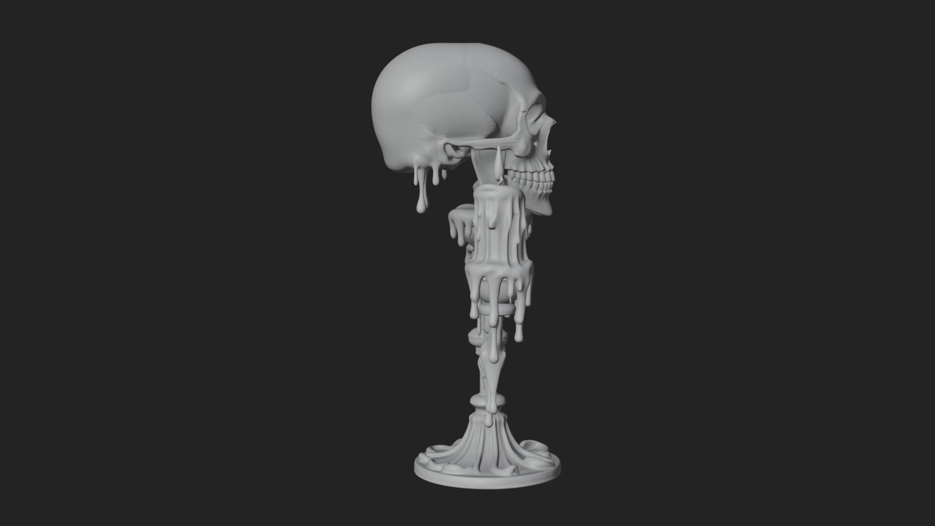 Skull Candle Holder Ornament Design 4 3D Print Model 3D Model