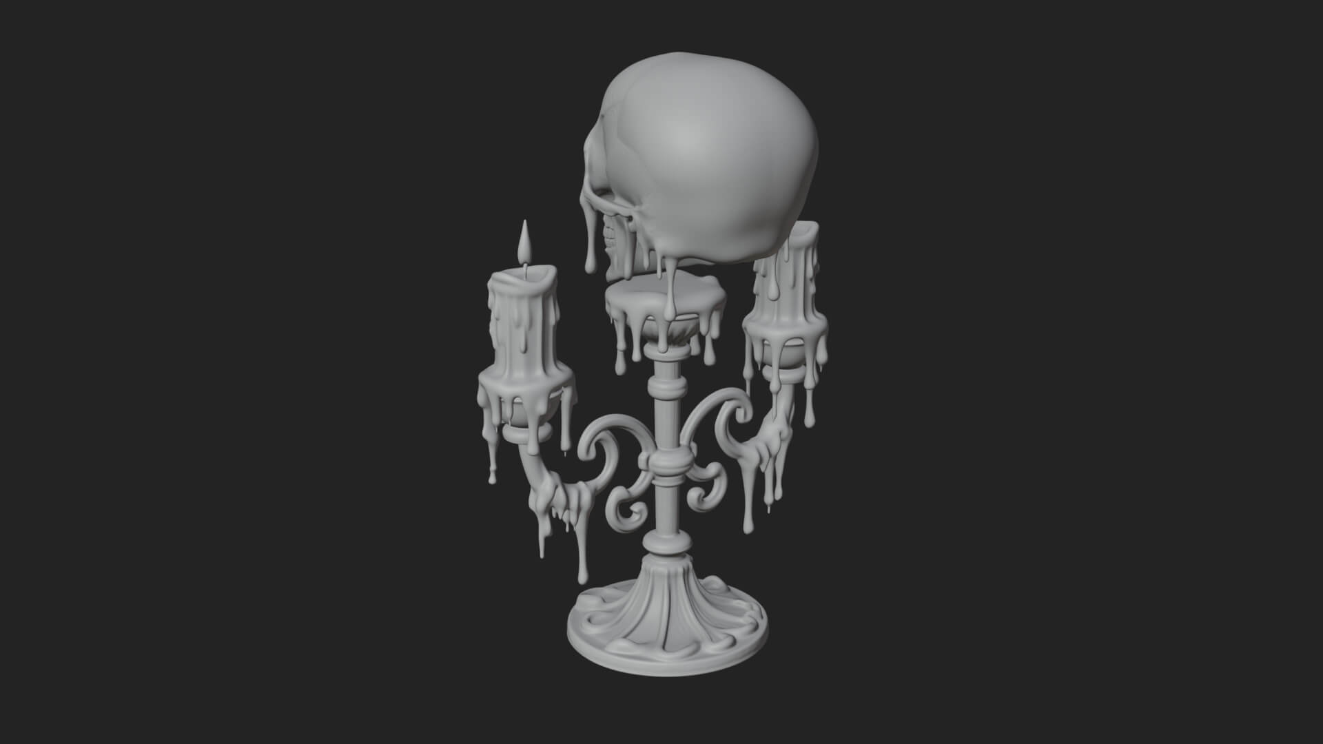Skull Candle Holder Ornament Design 4 3D Print Model 3D Model