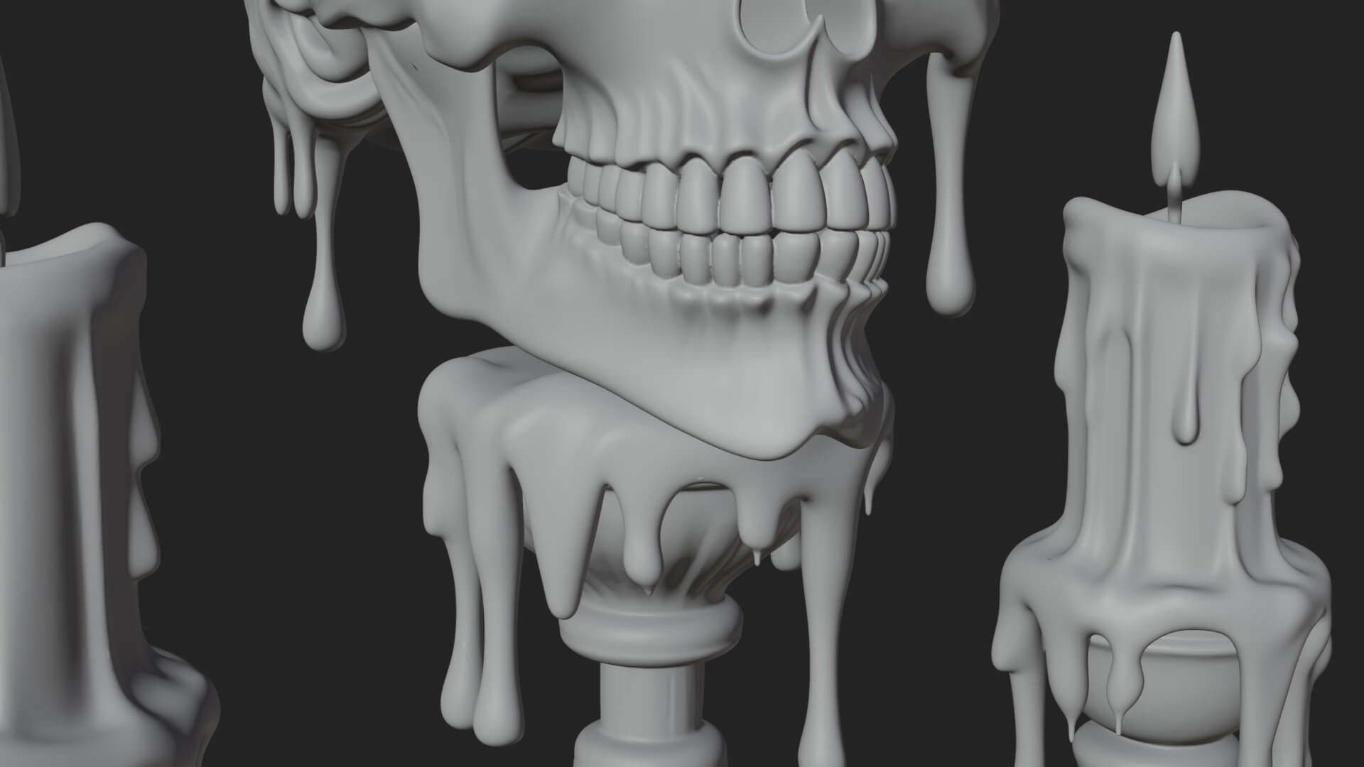 Skull Candle Holder Ornament Design 4 3D Print Model 3D Model