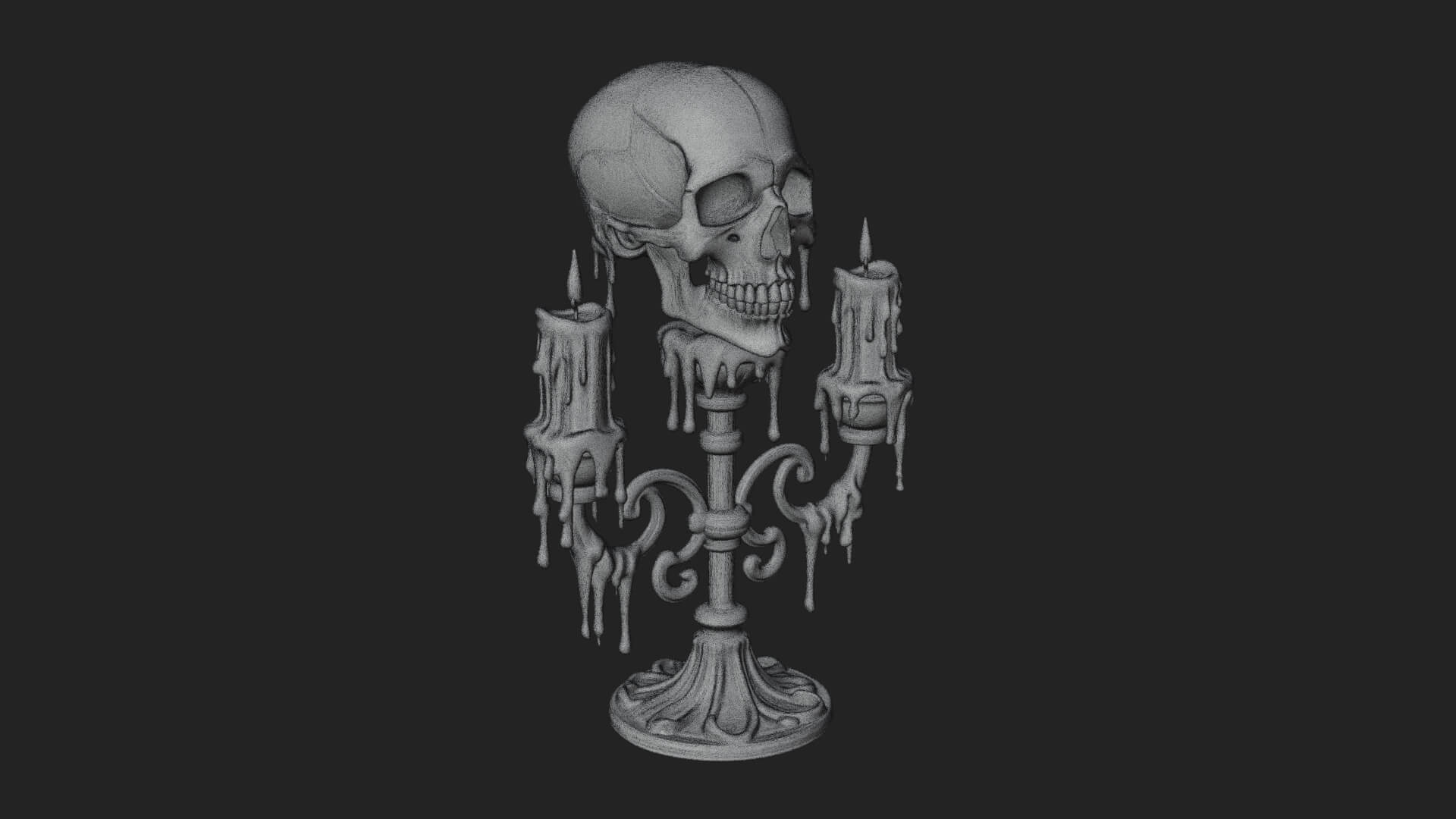 Skull Candle Holder Ornament Design 4 3D Print Model 3D Model