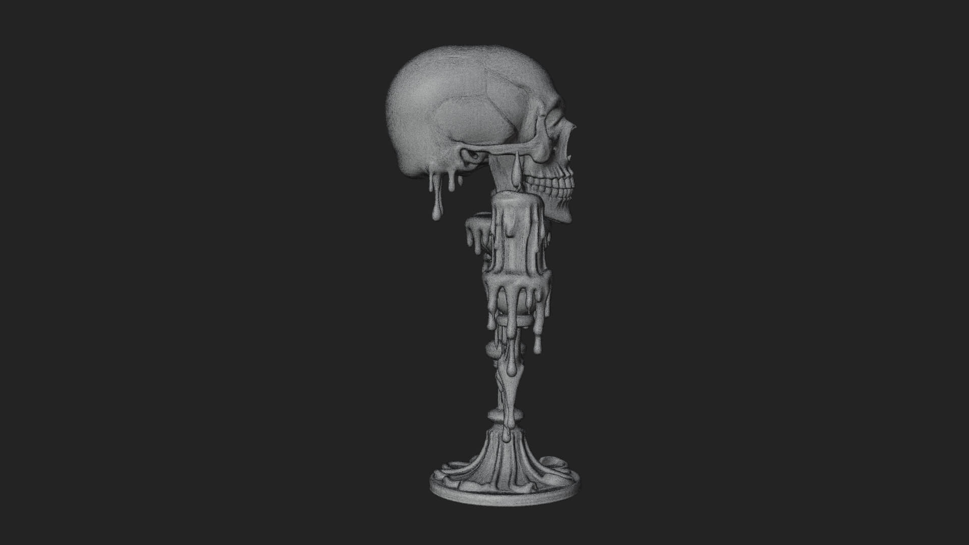Skull Candle Holder Ornament Design 4 3D Print Model 3D Model