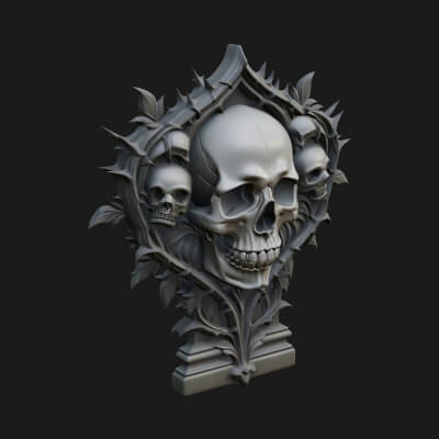 Skull Corbel Bracket Design 2 3D Print Model