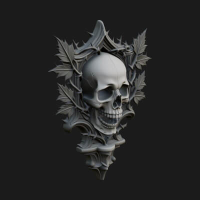 Skull Corbel Bracket Design 3 3D Print Model