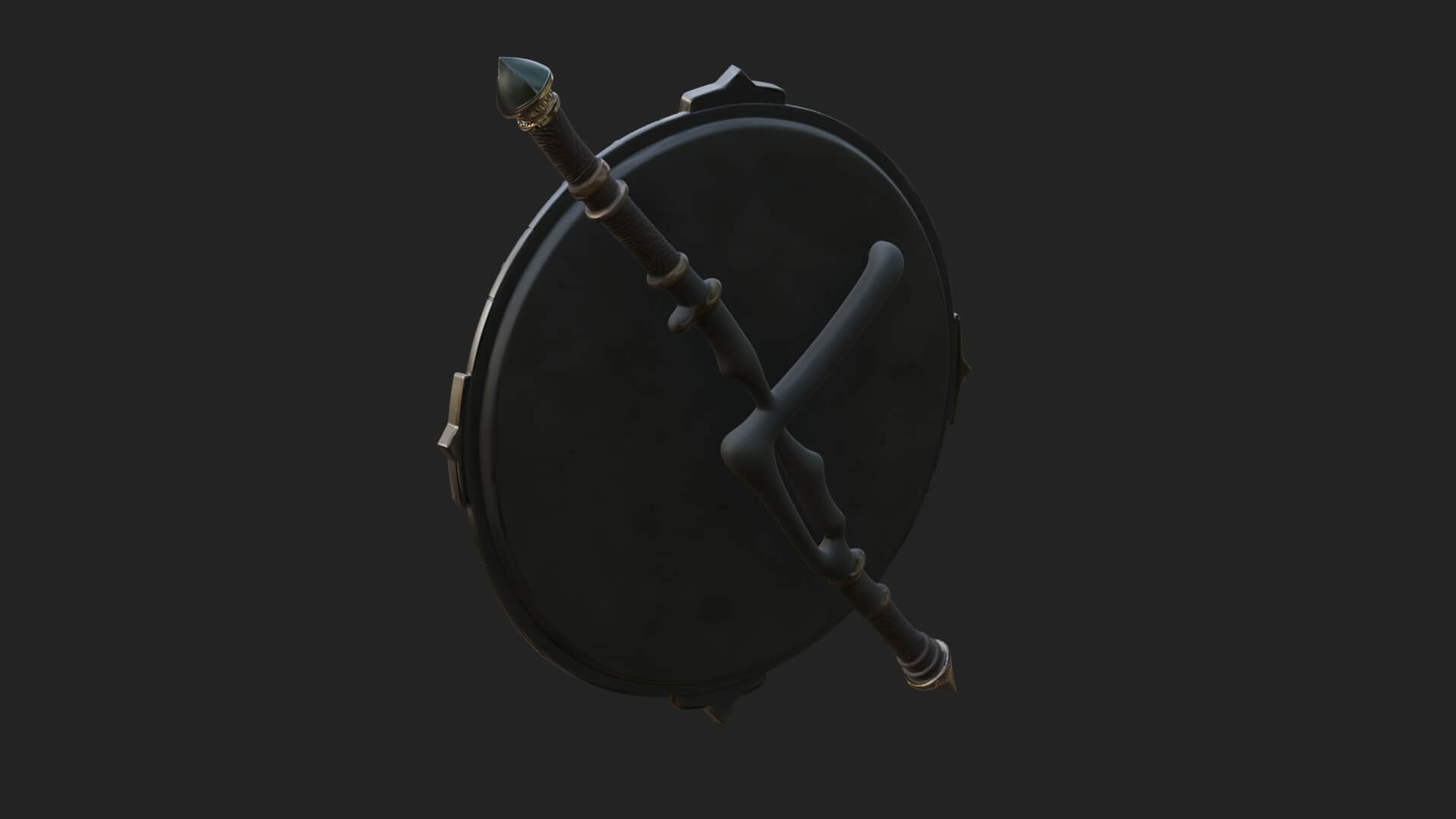 Skull Face Spiked Shield Model Design 3 3D Print Model 3D Model