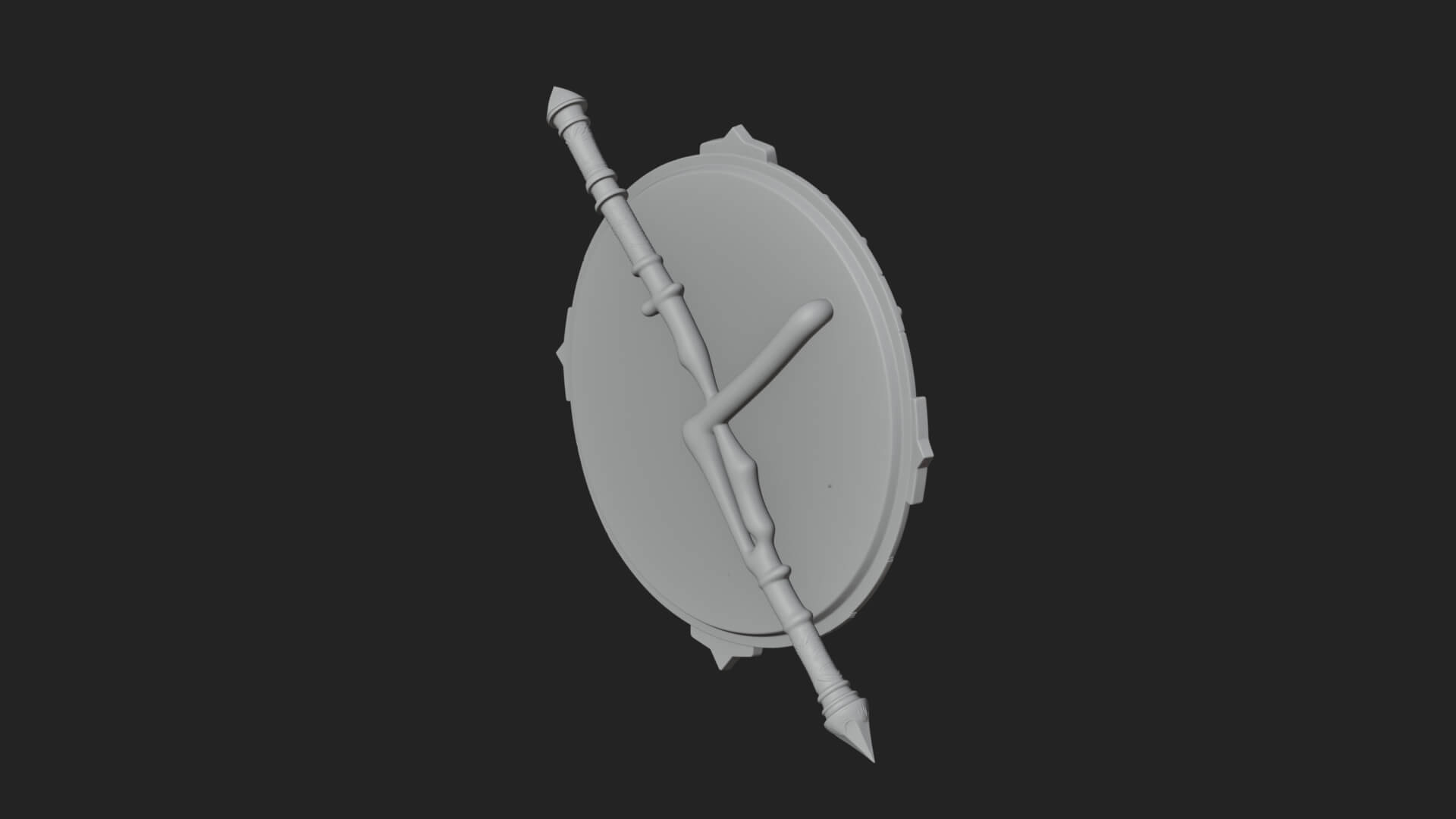 Skull Face Spiked Shield Model Design 3 3D Print Model 3D Model