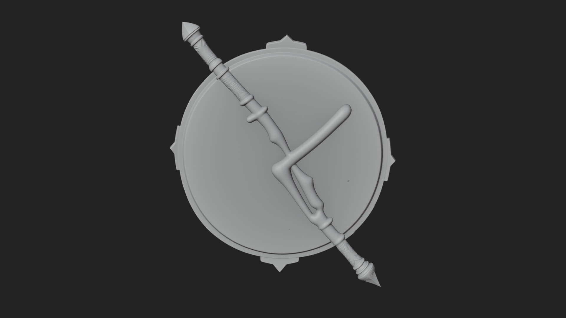 Skull Face Spiked Shield Model Design 3 3D Print Model 3D Model