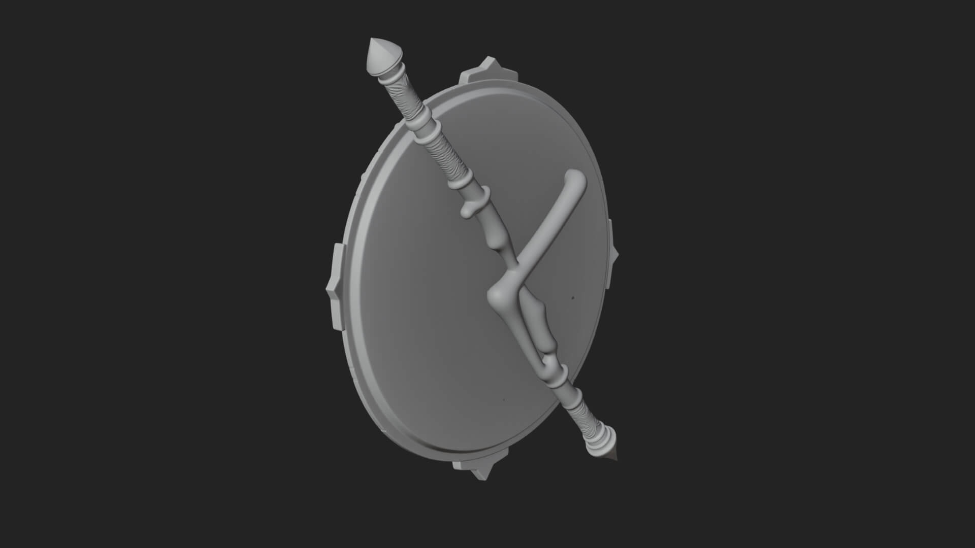 Skull Face Spiked Shield Model Design 3 3D Print Model 3D Model