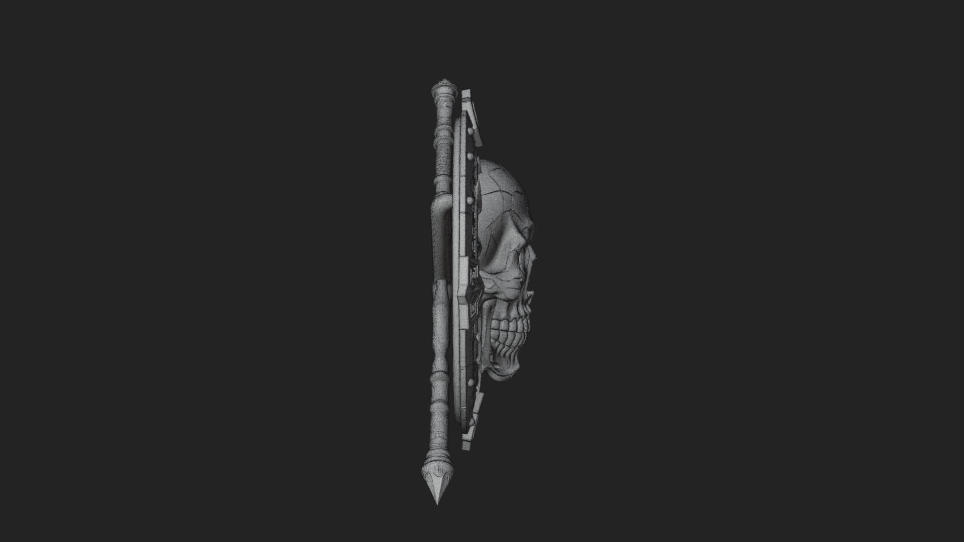 Skull Face Spiked Shield Model Design 3 3D Print Model 3D Model