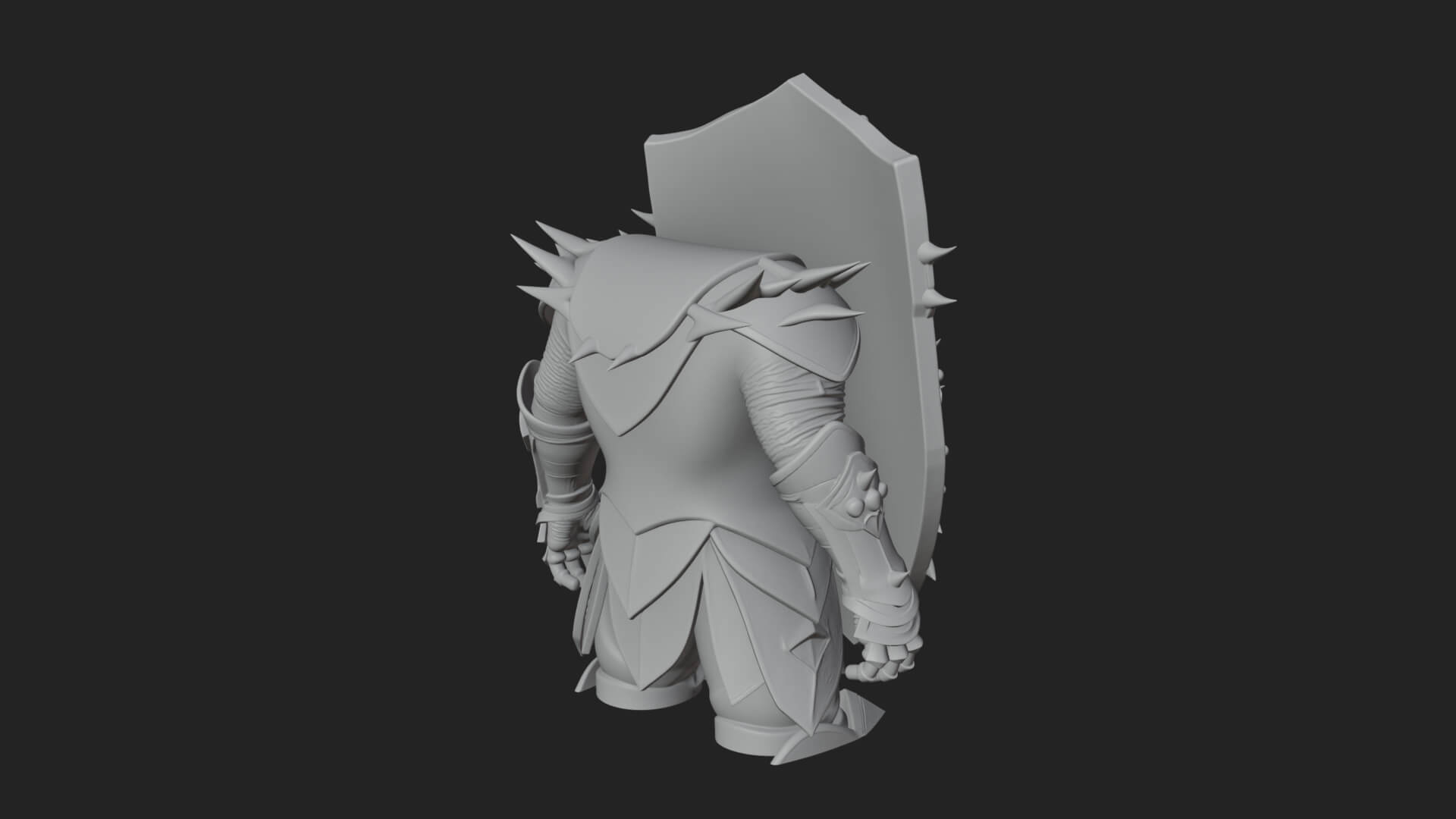Skull Face Spiked Shield Model Design 4 3D Print Model 3D Model