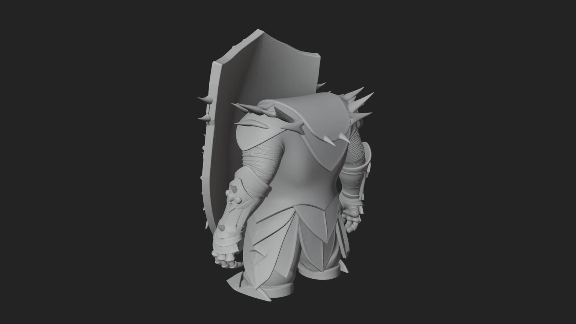 Skull Face Spiked Shield Model Design 4 3D Print Model 3D Model