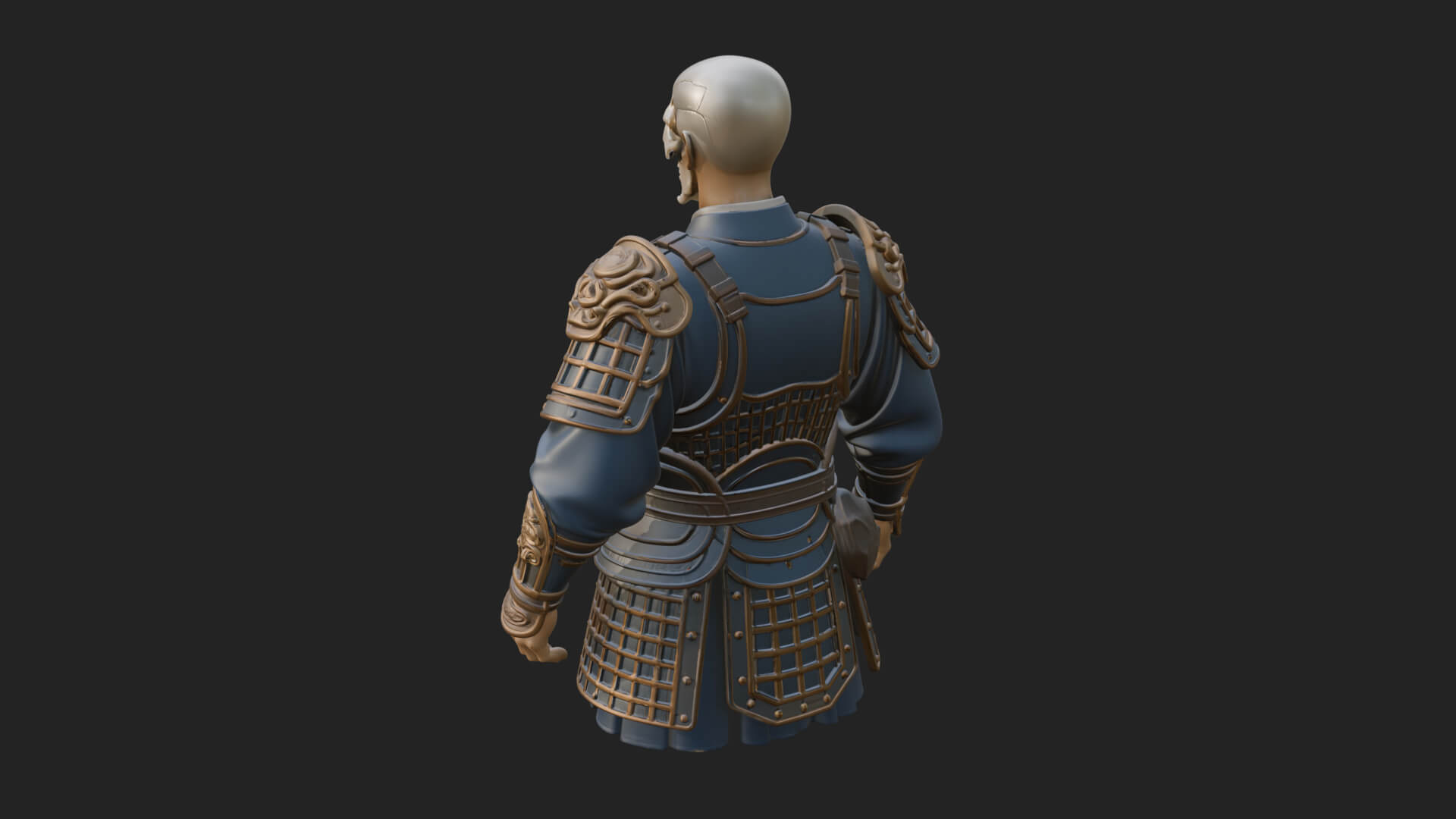 Skull Faced Armor Bust Design 1 3D Print Model 3D Model