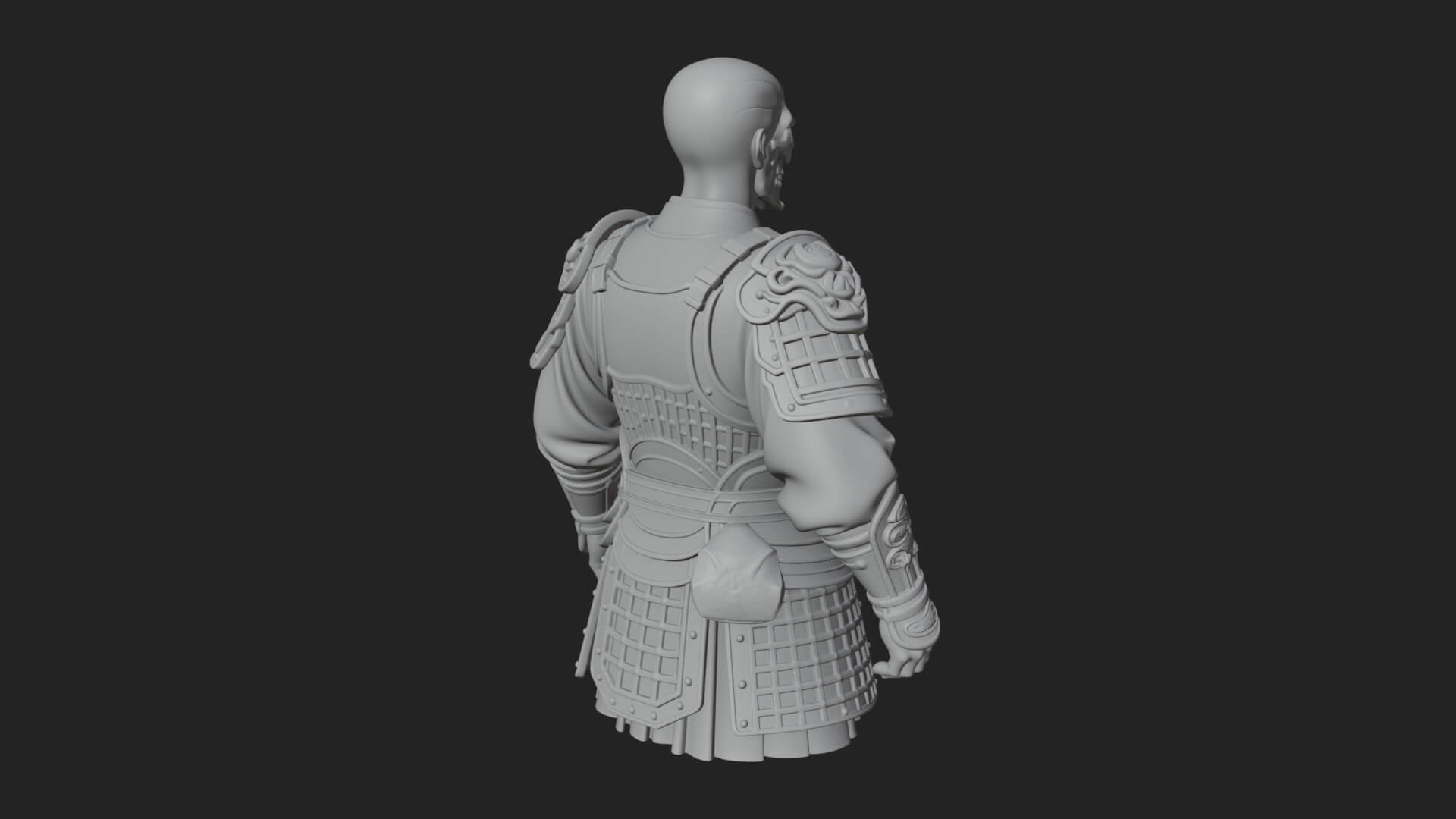 Skull Faced Armor Bust Design 1 3D Print Model 3D Model