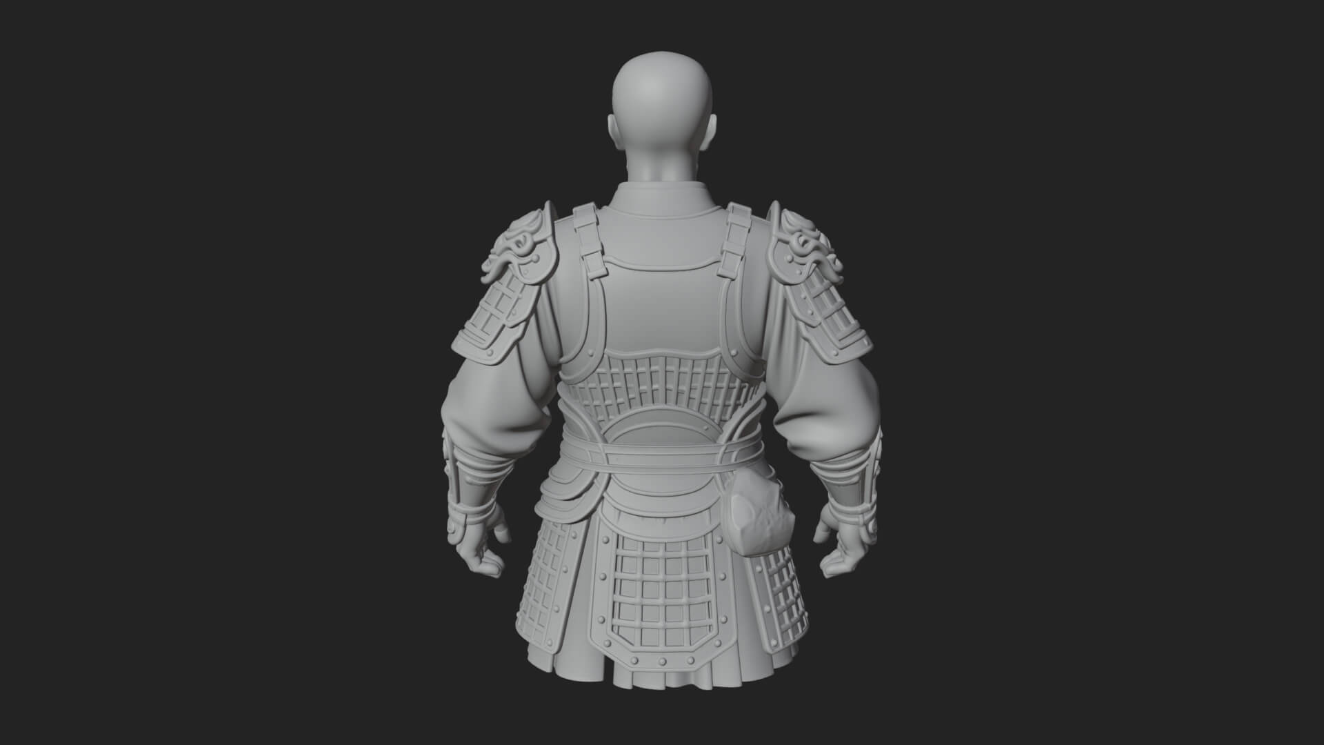 Skull Faced Armor Bust Design 1 3D Print Model 3D Model