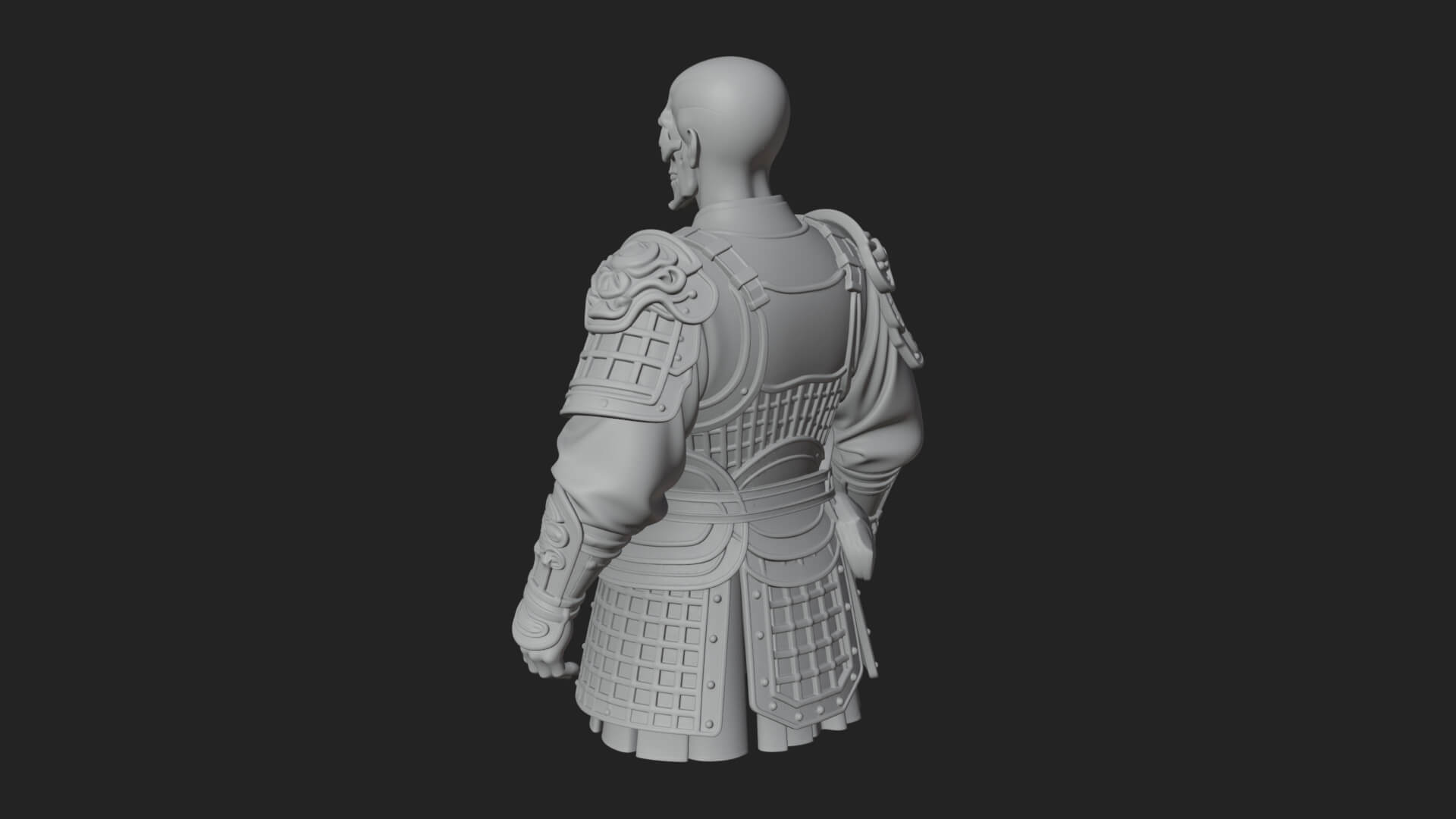 Skull Faced Armor Bust Design 1 3D Print Model 3D Model
