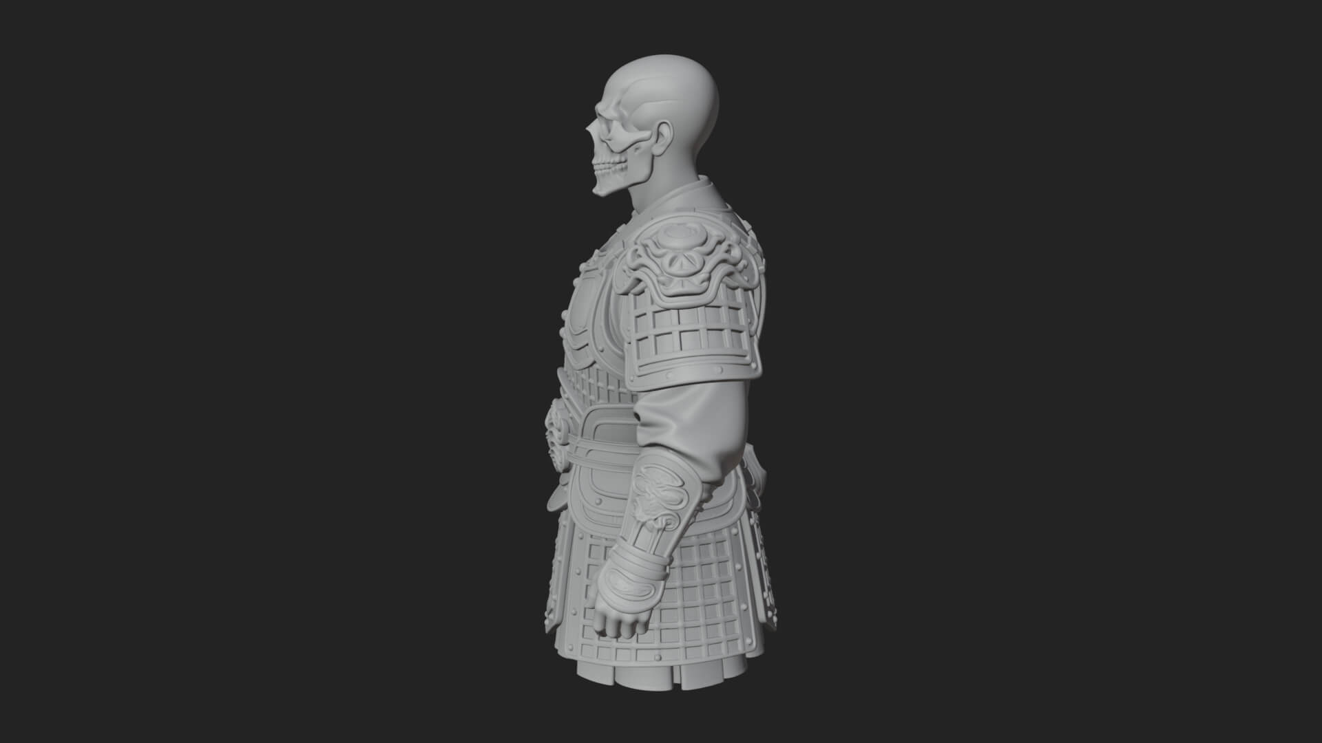 Skull Faced Armor Bust Design 1 3D Print Model 3D Model