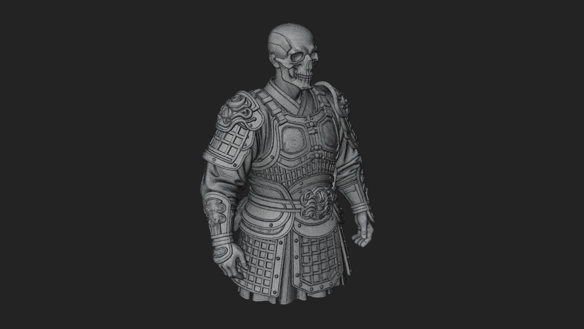Skull Faced Armor Bust Design 1 3D Print Model 3D Model