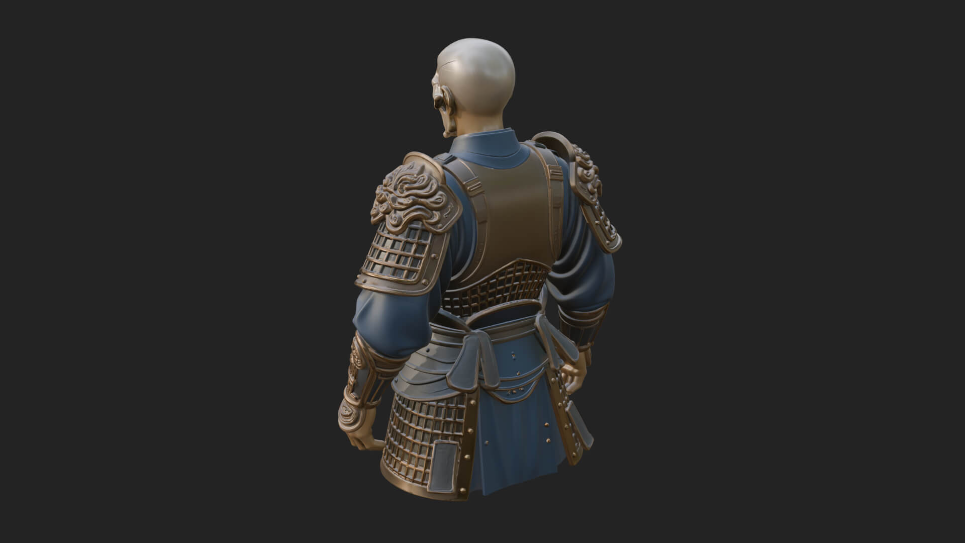Skull Faced Armor Bust Design 2 3D Print Model 3D Model