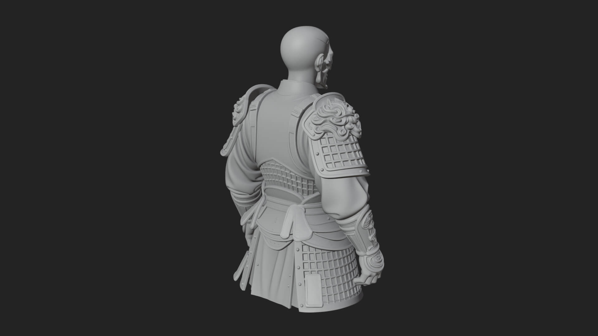 Skull Faced Armor Bust Design 2 3D Print Model 3D Model
