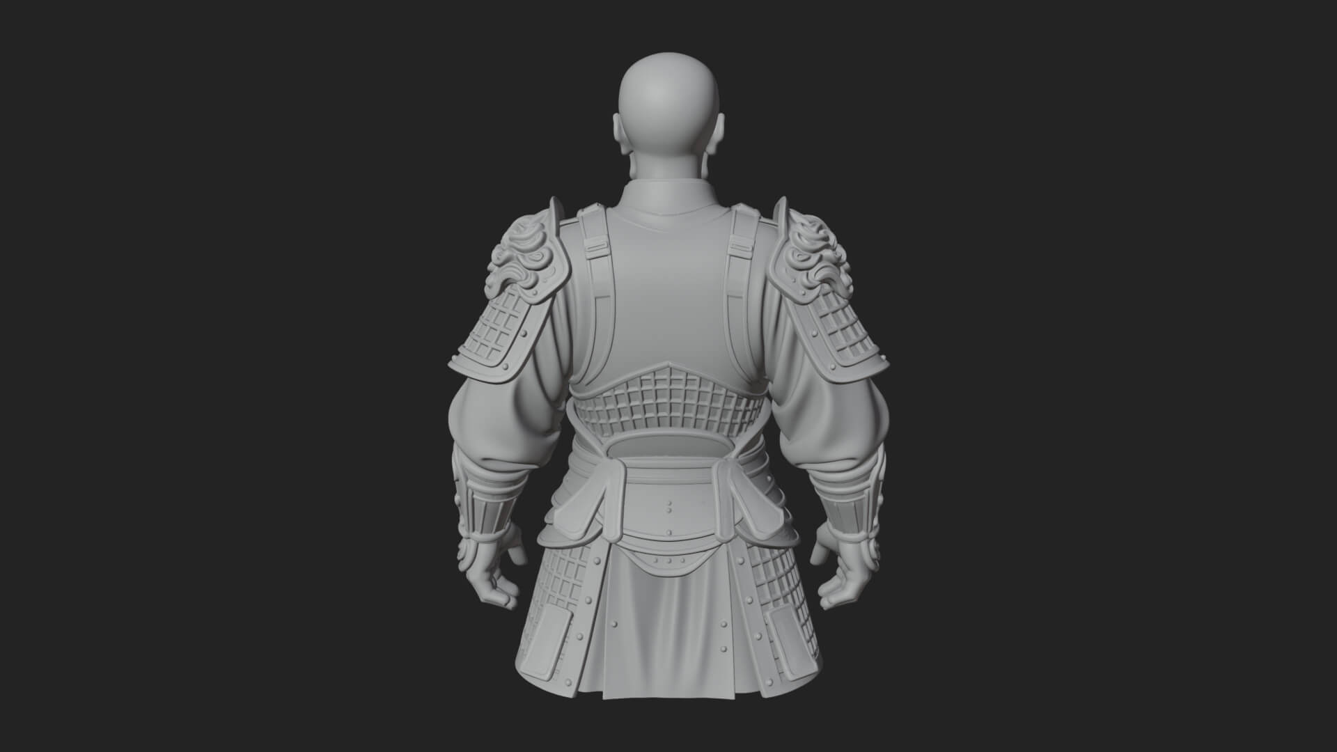 Skull Faced Armor Bust Design 2 3D Print Model 3D Model